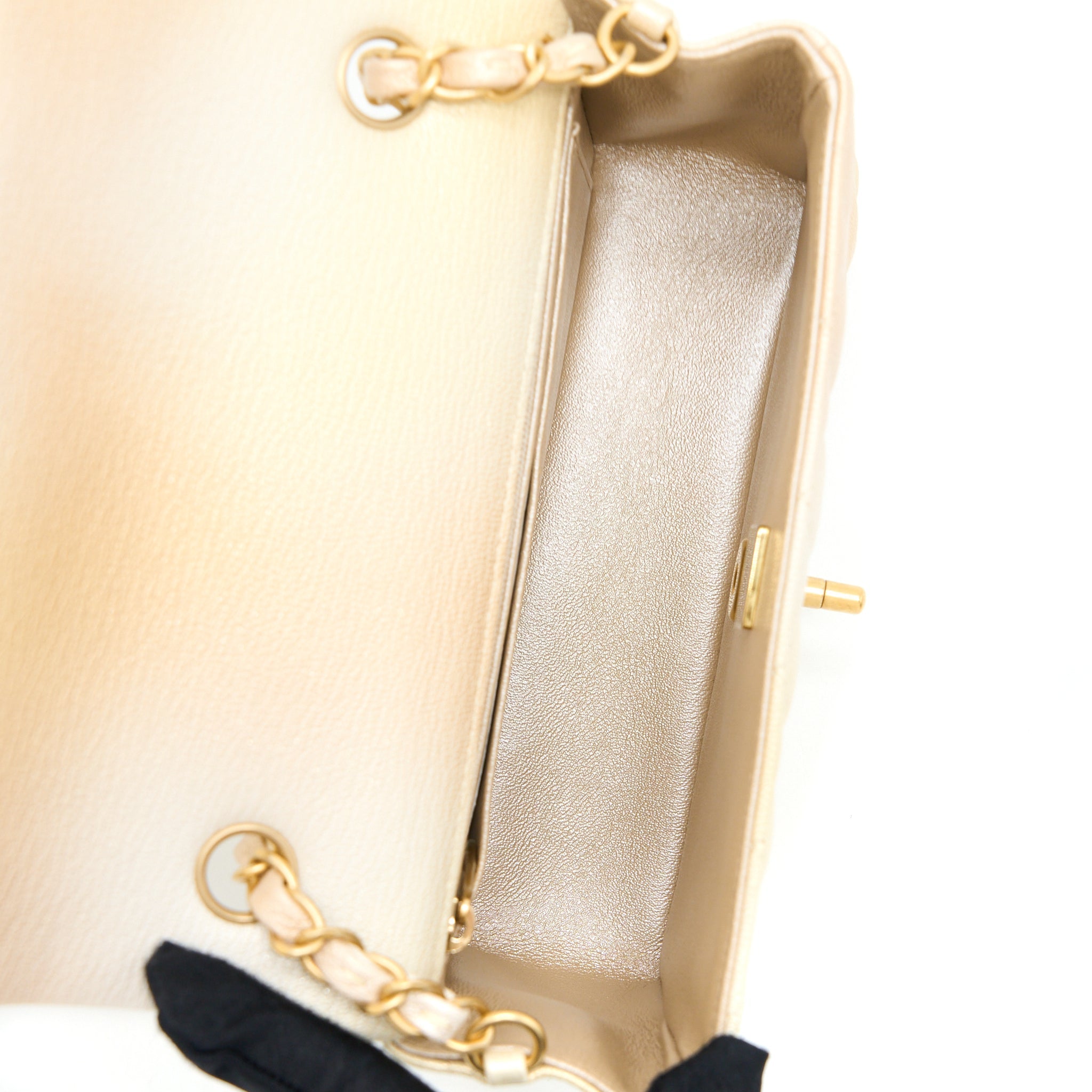 CHANEL 22C MINI RECTANGULAR FLAG BAG GOATSKIN OMBRE BEIGE BRUSHED GHW (MICROCHIP)