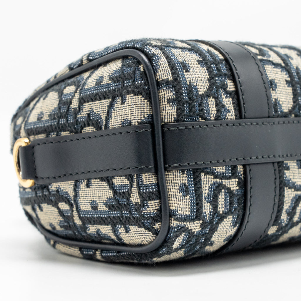 DIOR GROOVE 17 NANO BAG DIOR OBLIQUE JACQUARD BLUE GHW