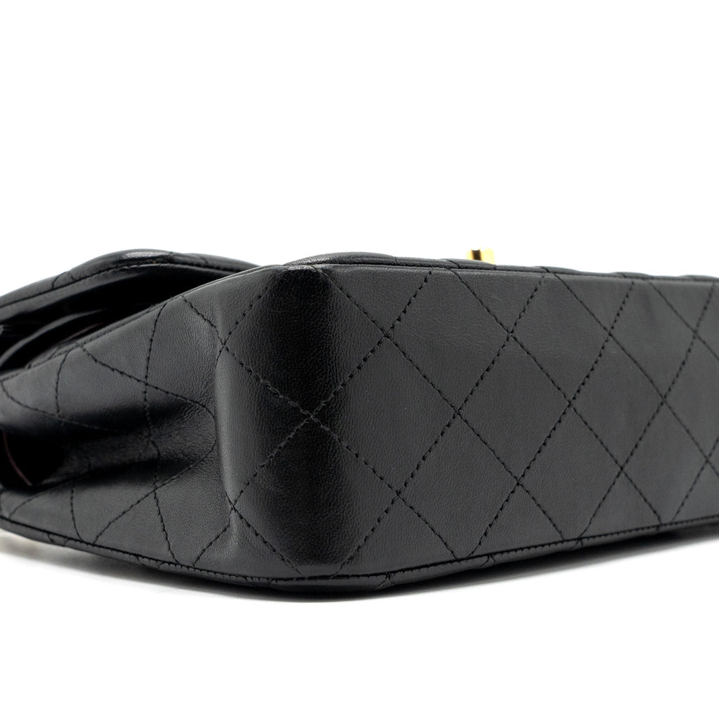 CHANEL SMALL CLASSIC DOUBLE FLAP BAG LAMBSKIN BLACK GHW