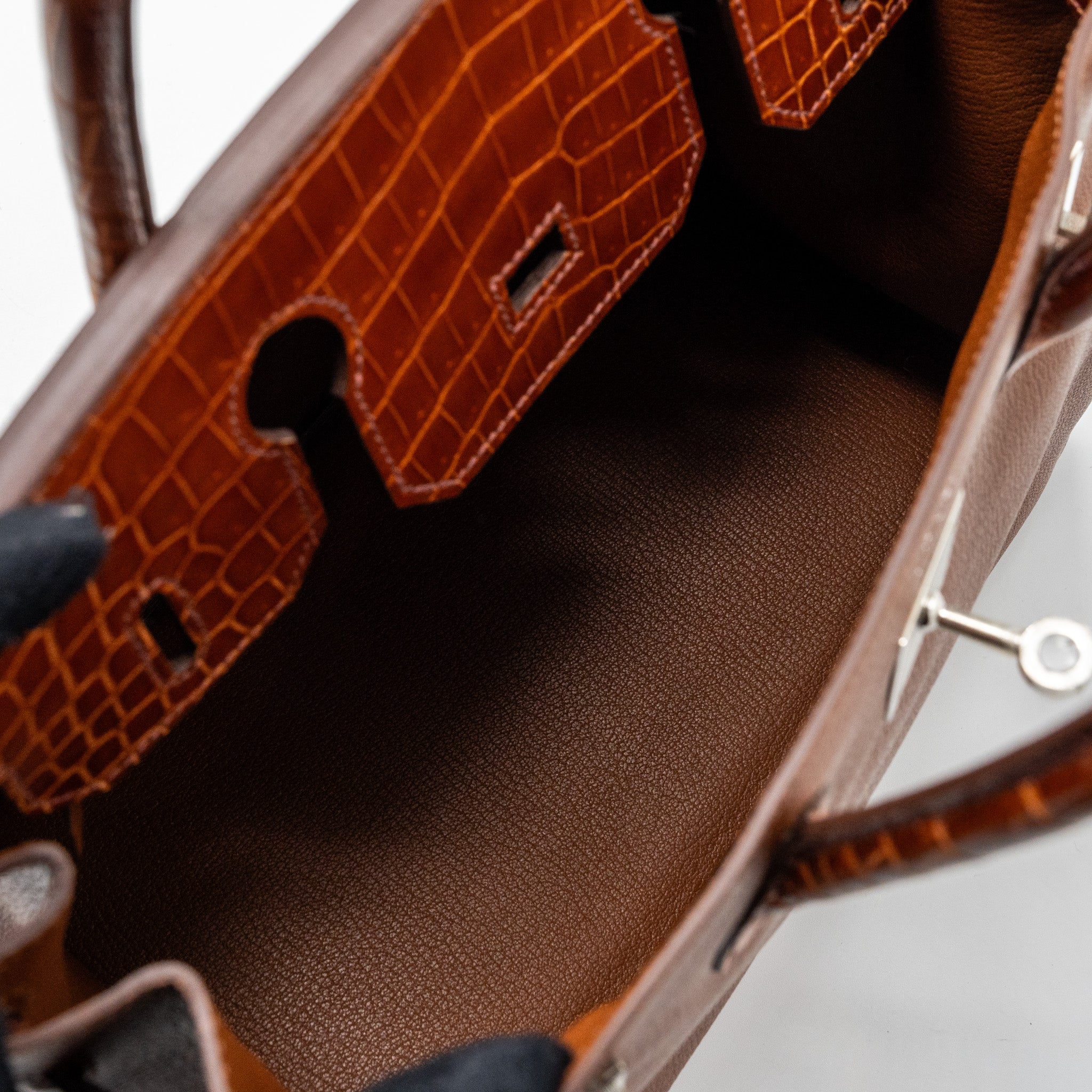 HERMES BIRKIN TOUCH 30 SHINY CROCODILE NILOTICUS / CHEVRE LEATHER MIEL SHW