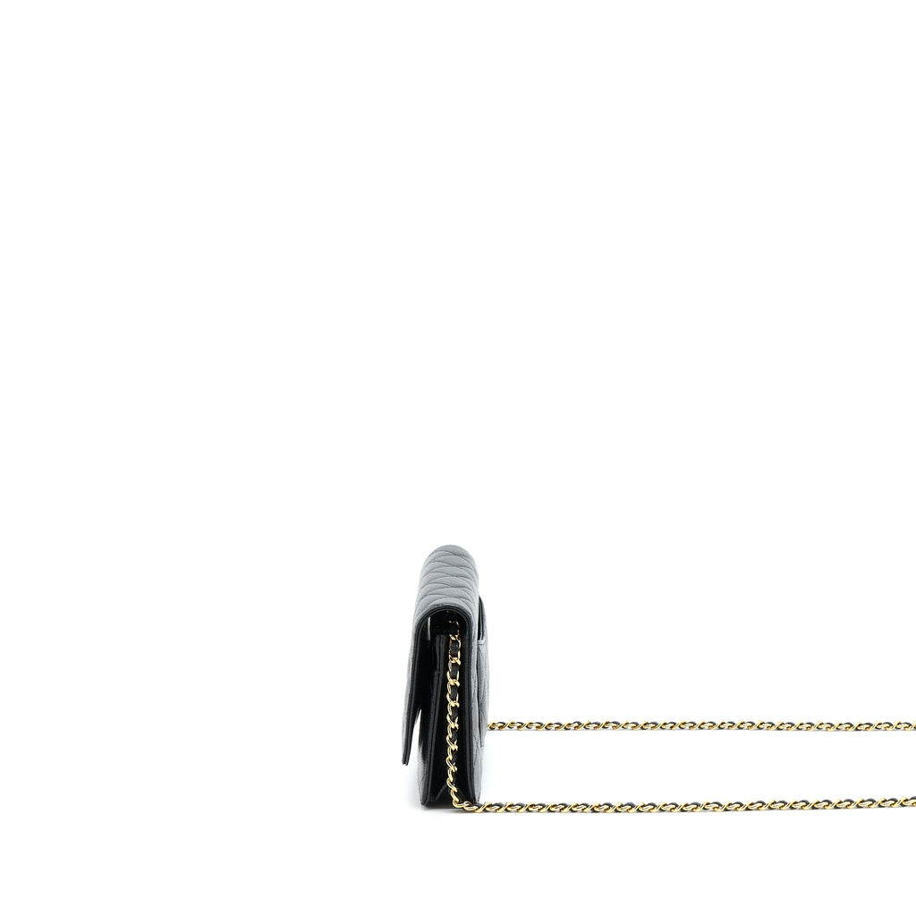 CHANEL CLASSIC WALLET ON CHAIN CAVIAR BLACK GHW