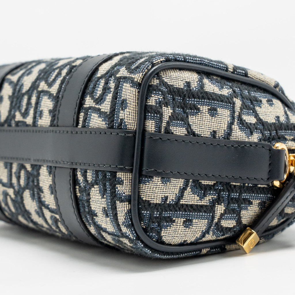 DIOR GROOVE 17 NANO BAG DIOR OBLIQUE JACQUARD BLUE GHW