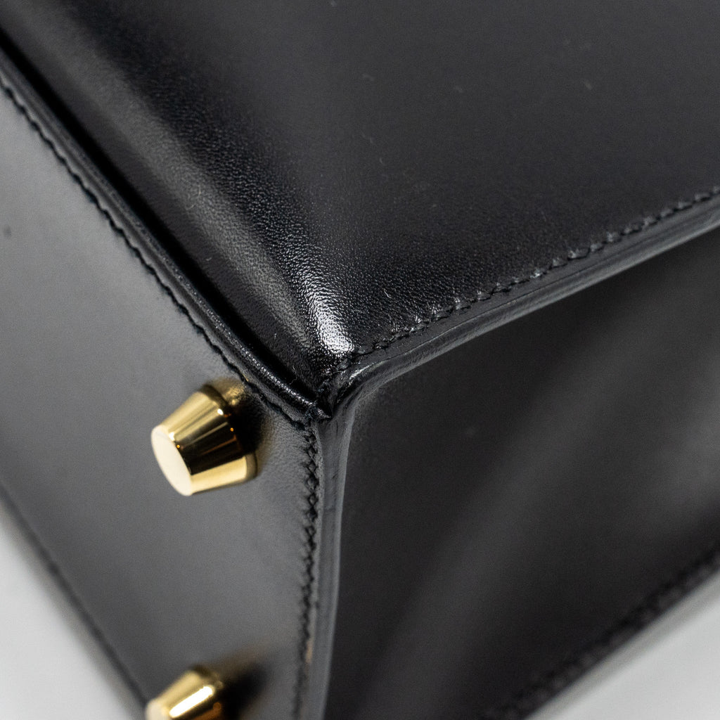 HERMES KELLY 25 BOX BLACK GHW