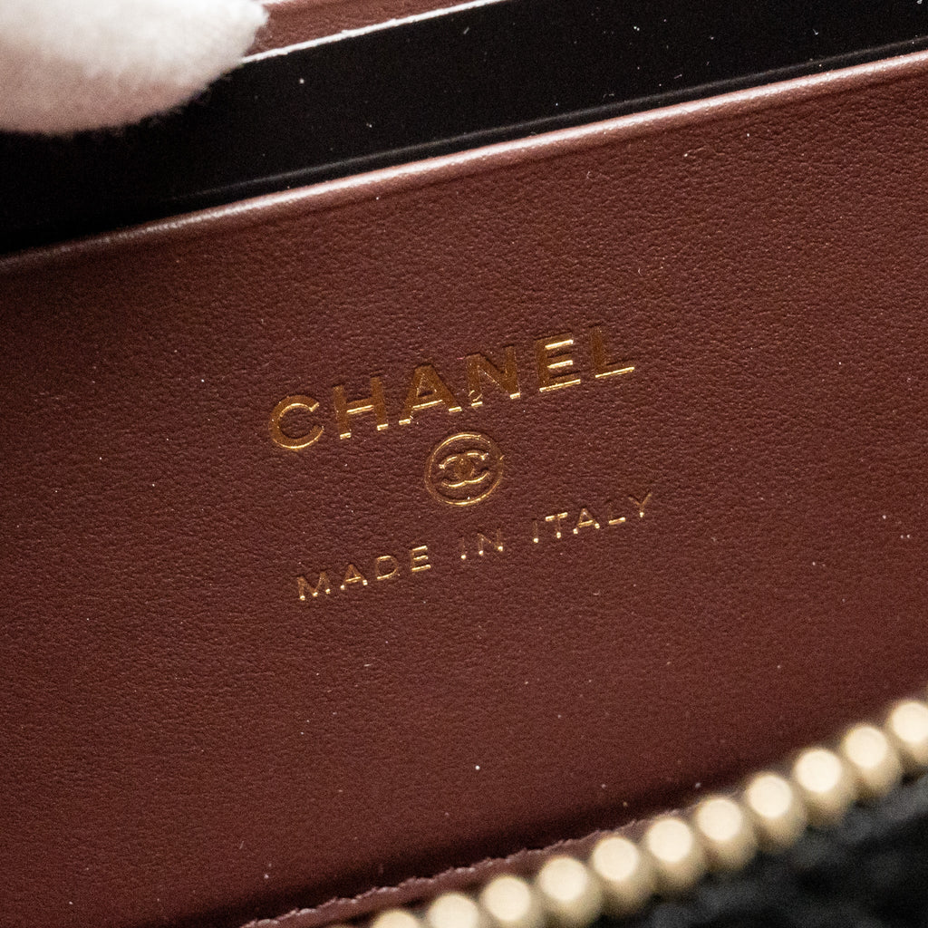 CHANEL CC TOP HANDLE VANITY BAG CAVIAR BLACK LGHW (MICROCHIP)