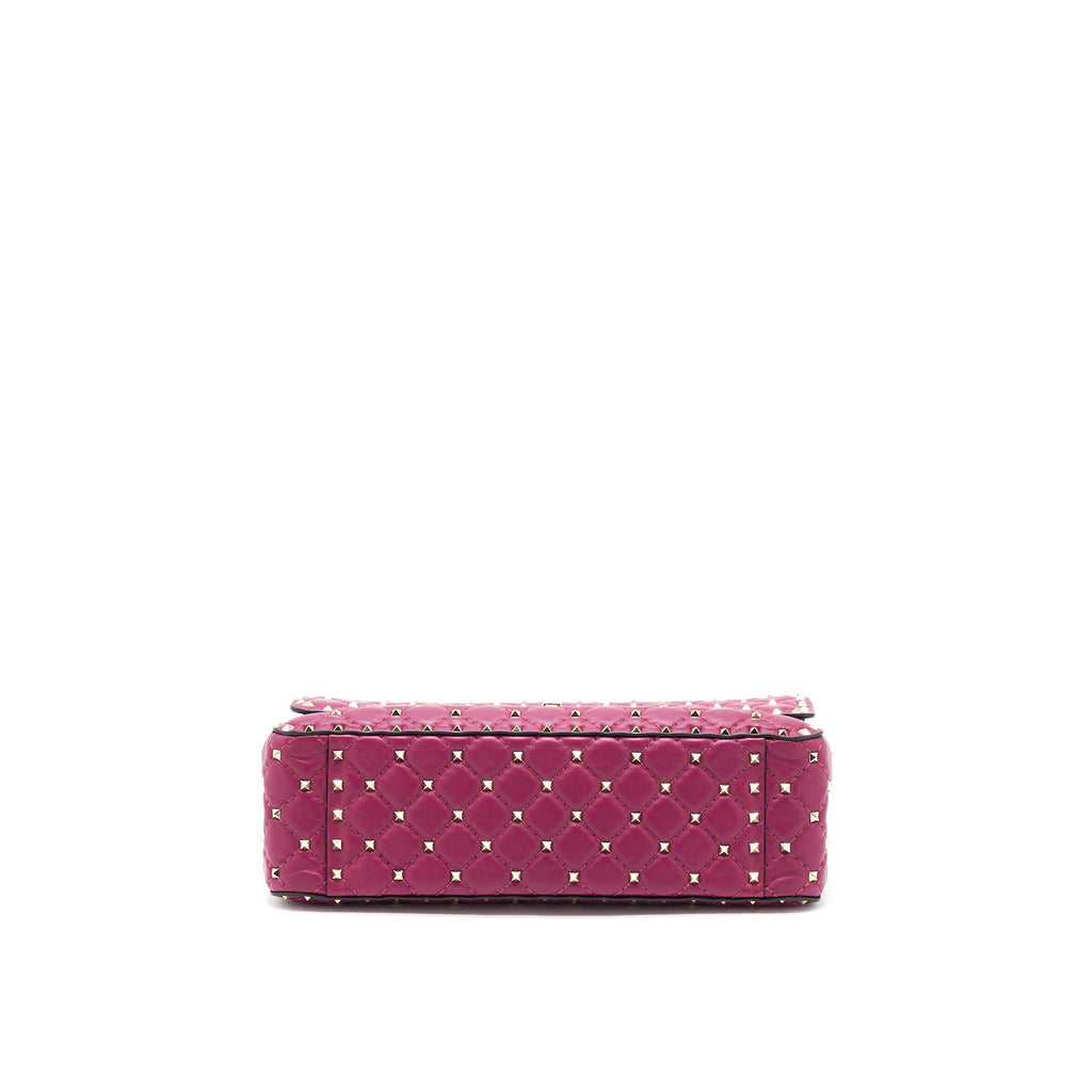 VALENTINO ROCKSTUD SPIKE BAG NAPA PINK GHW