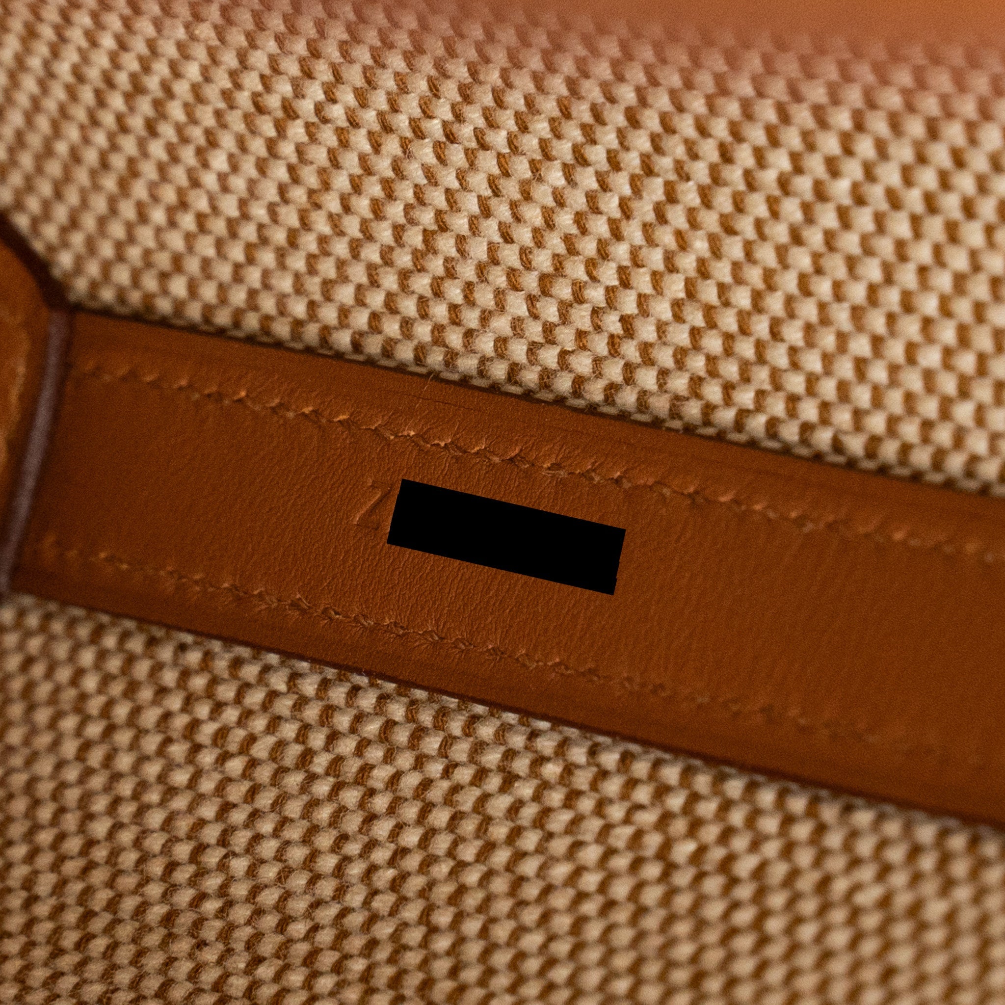 HERMES CABAS H EN BIAIS 27 BAG CANVAS/LEATHER ECRU/NATURAL/GOLD
