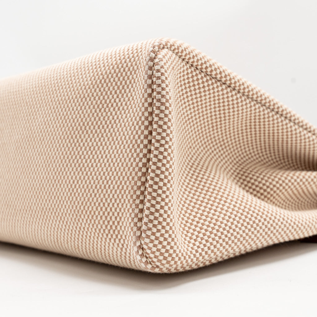 HERMES HERBAG 31 ZIP BAG CANVAS/VACHE HUNTER ECRU-BEIGE/FAUVE GHW