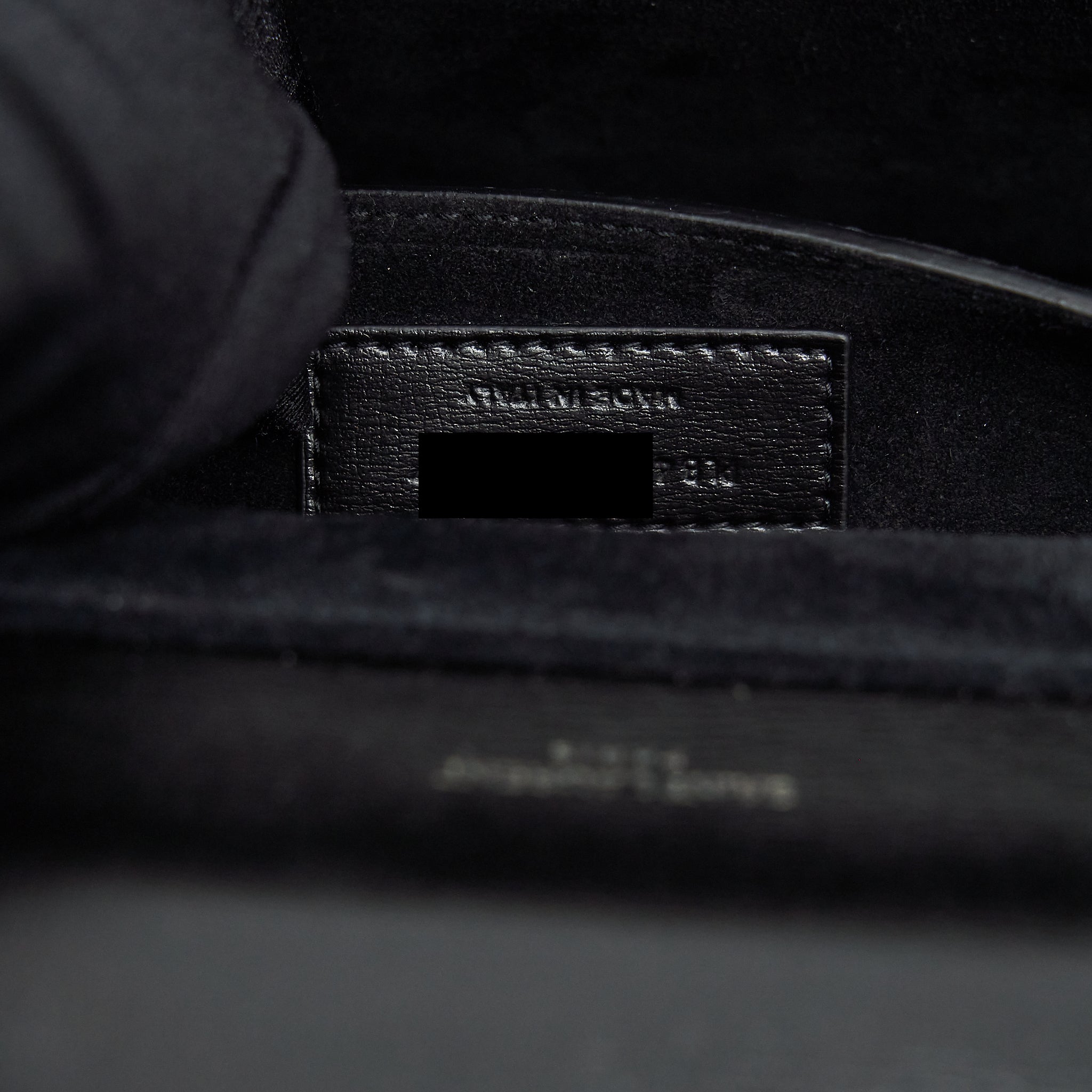 SAINT LAURENT/YSL BELLACHASSE CALFSKIN BLACK RUTHENIUM SLIVER HARDWARE
