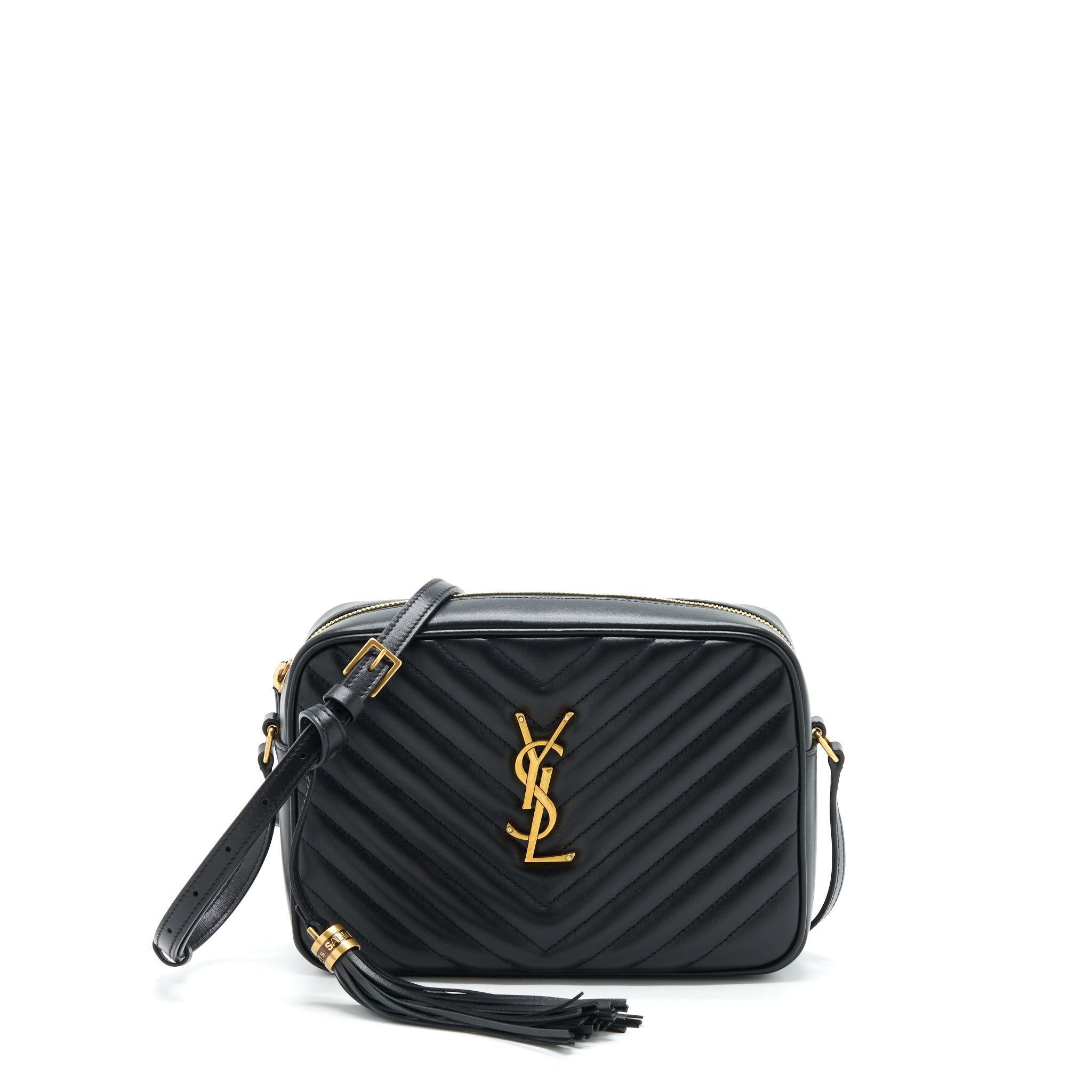 SAINT LAURENT/YSL LOU CAMERA BAG CALFSKIN BLACK GHW