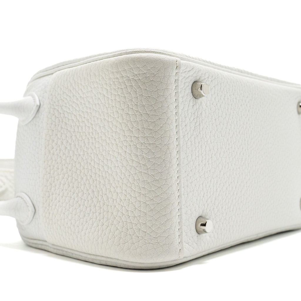HERMES MINI LINDY CLEMENCE NEW WHITE SHW