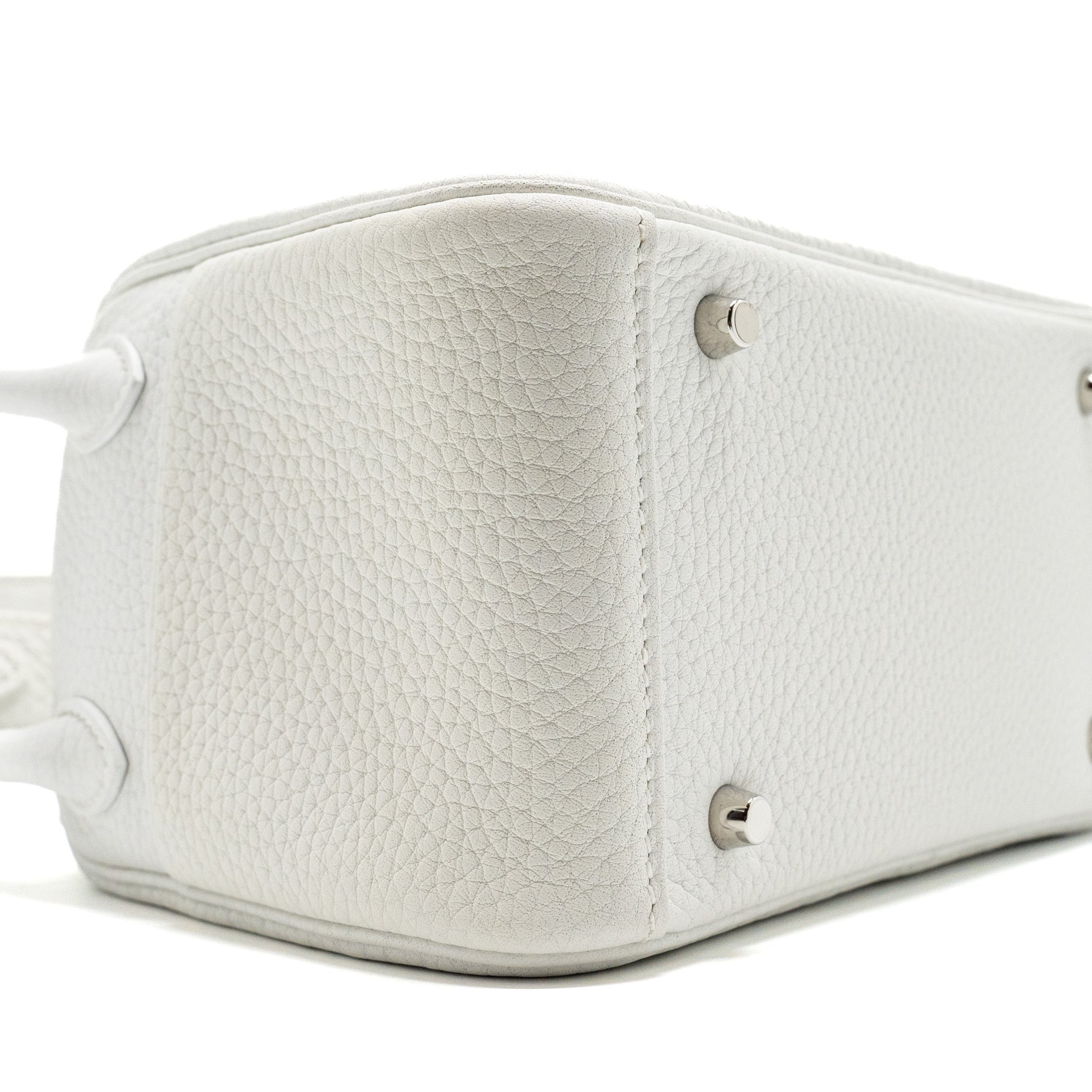 HERMES MINI LINDY CLEMENCE NEW WHITE SHW