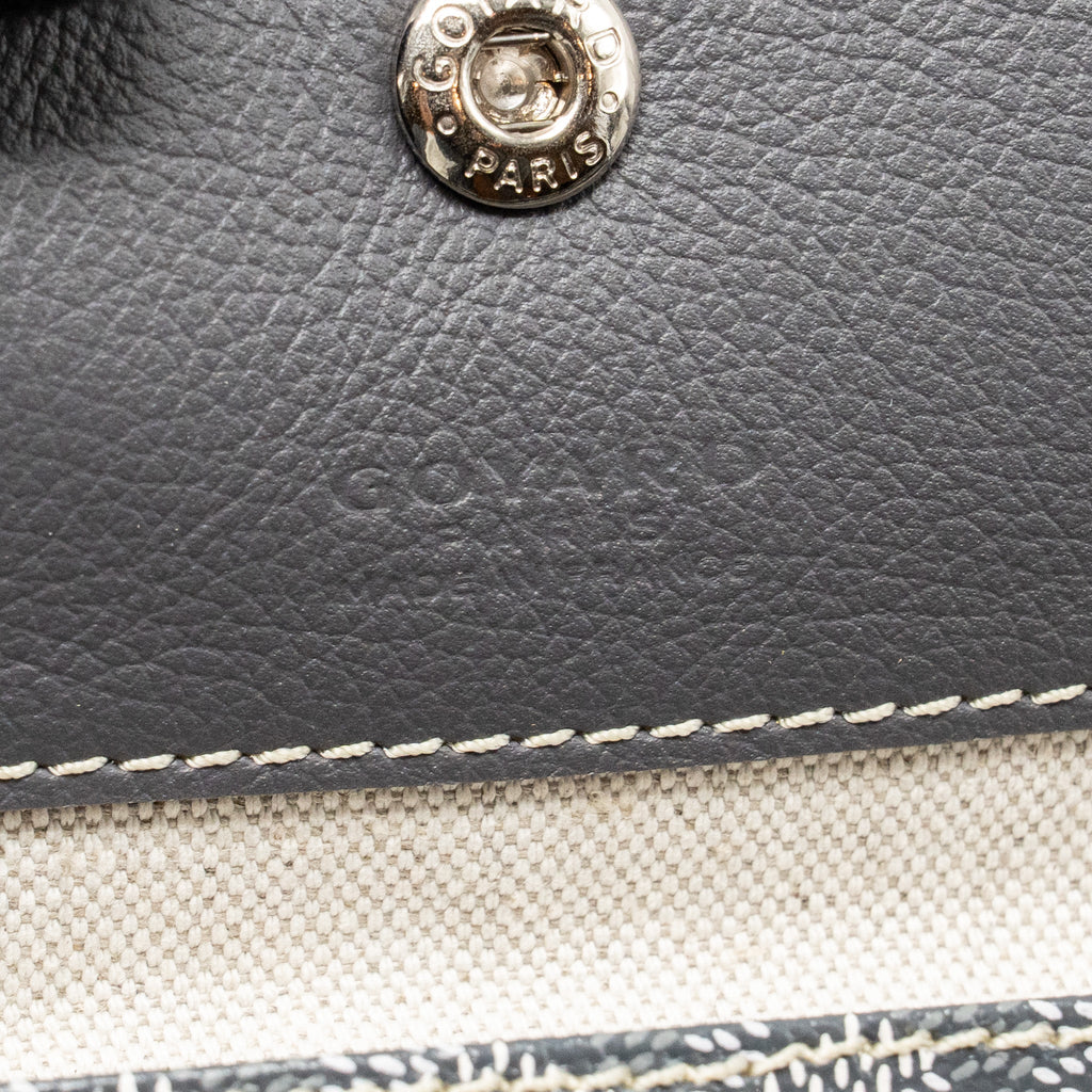 GOYARD SAINT LOUIS PM TOTE GOYARDINE CANVAS/CALFSKIN GREY SHW