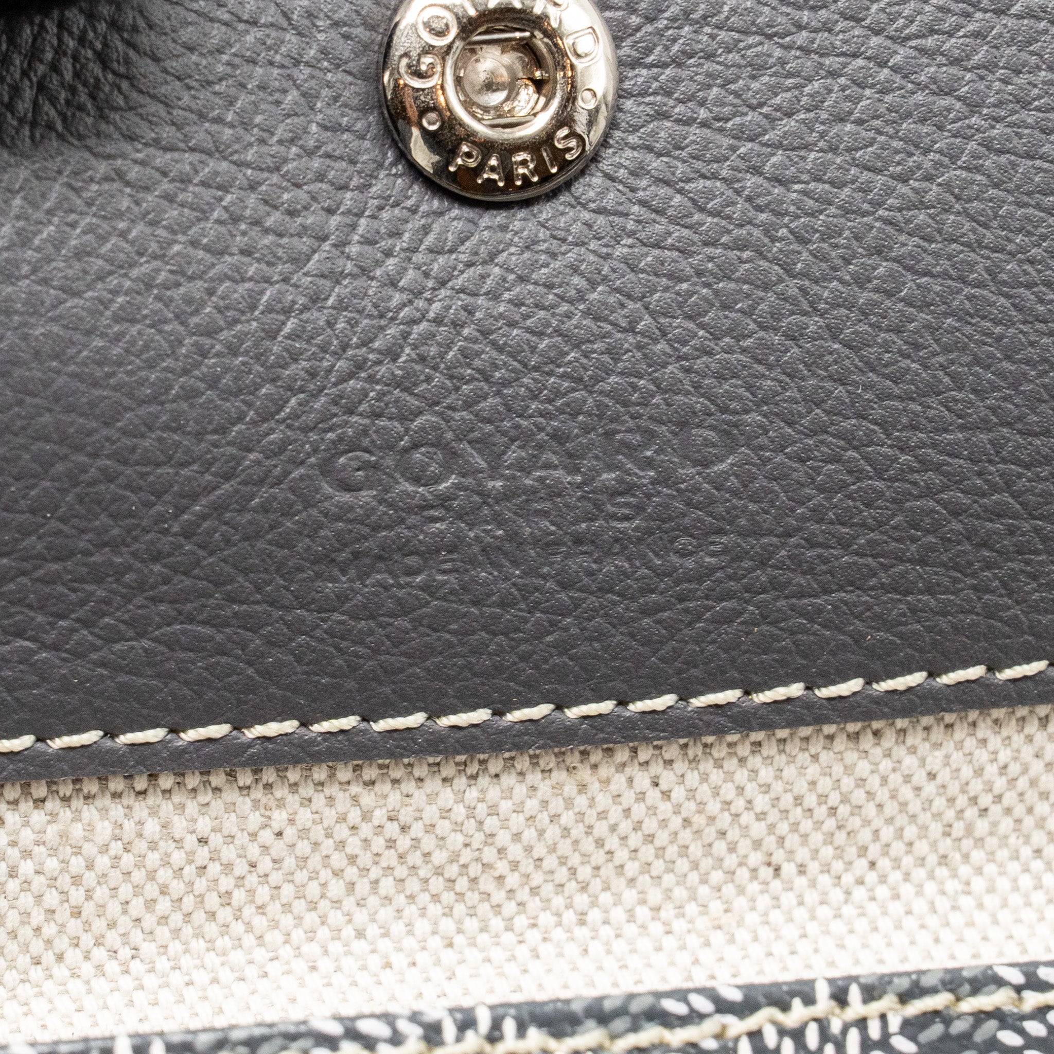 GOYARD SAINT LOUIS PM TOTE GOYARDINE CANVAS/CALFSKIN GREY SHW