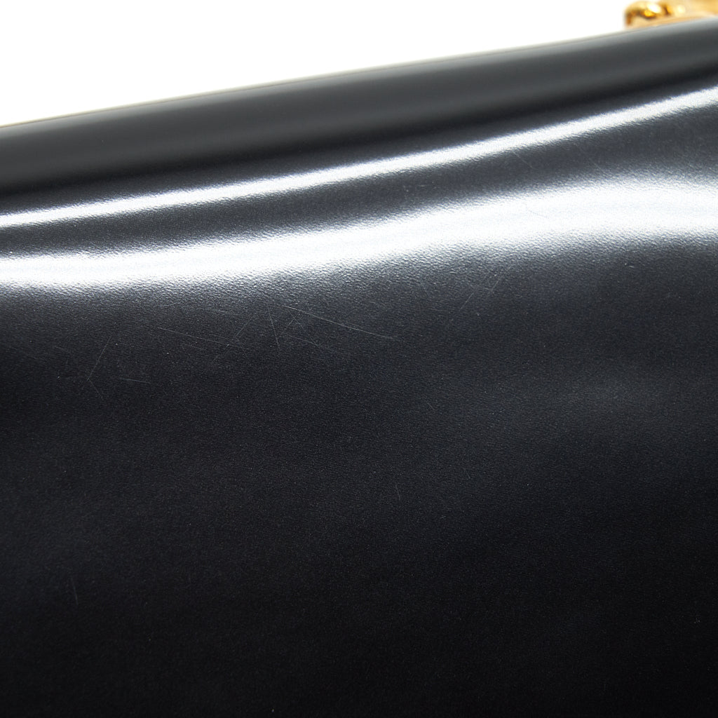 SAINT LAURENT KATE FLAP BAG PATENT BLACK GHW