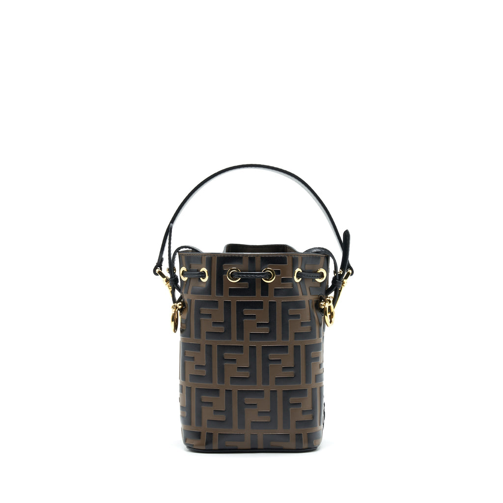 FENDI MON TRESOR MINI BUCKET BAG BLACK/BROWN GHW