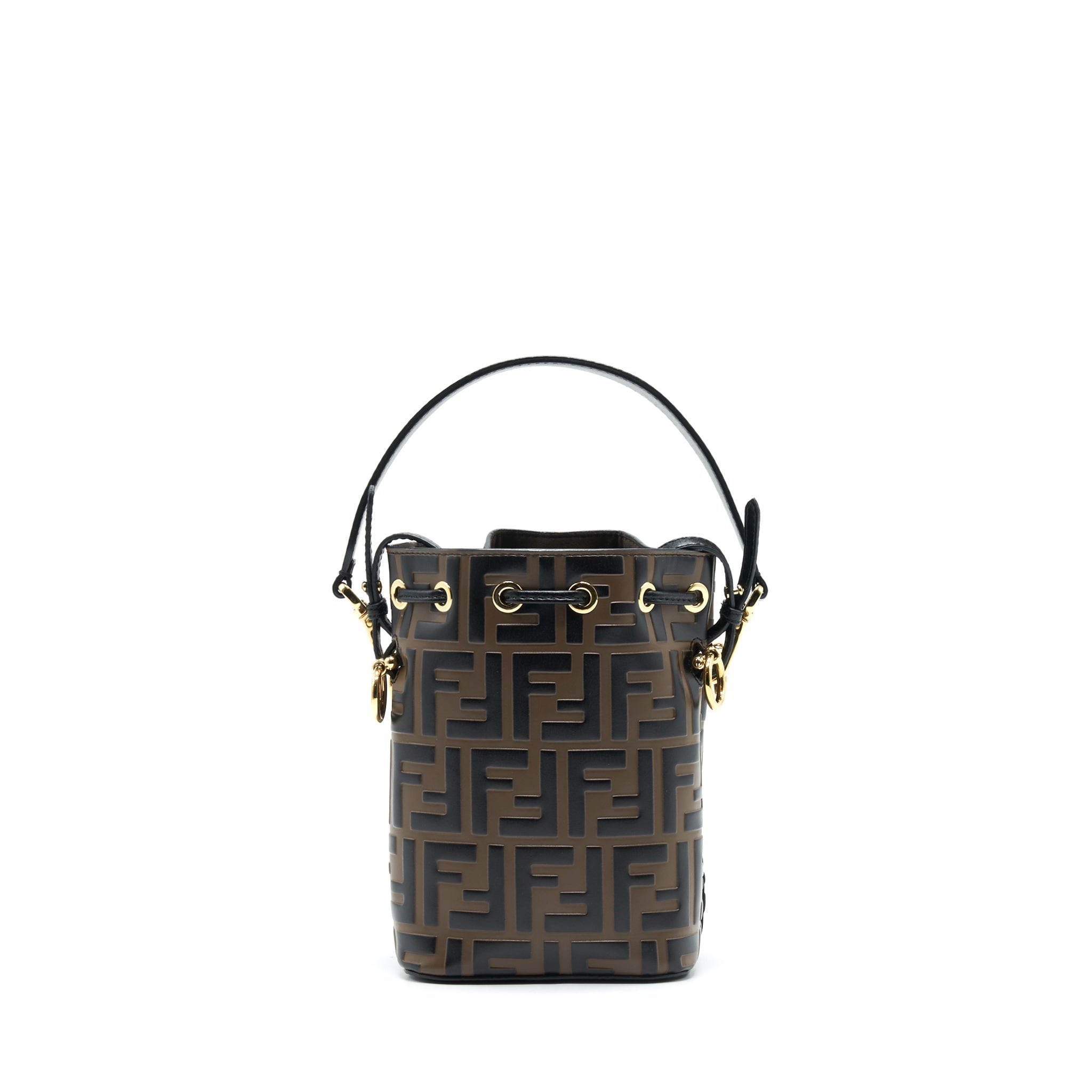 FENDI MON TRESOR MINI BUCKET BAG BLACK/BROWN GHW