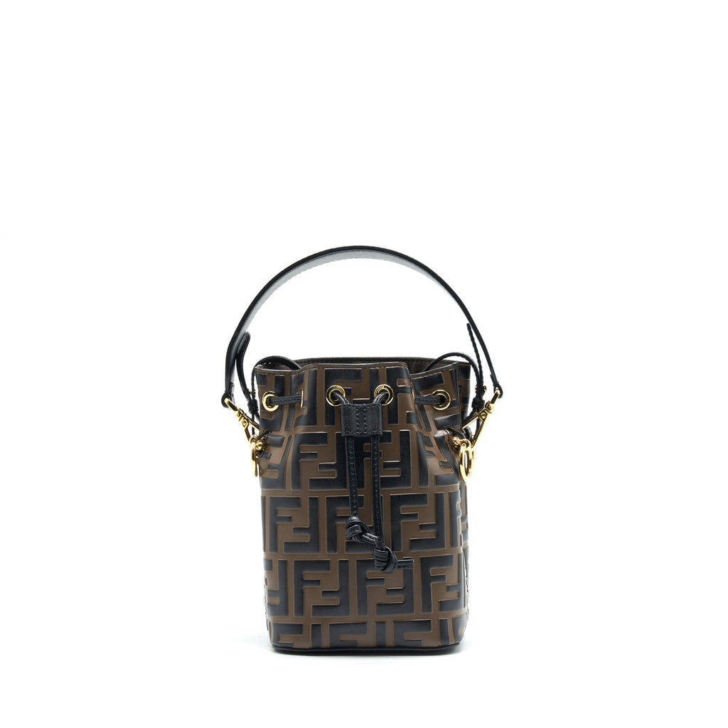 FENDI MON TRESOR MINI BUCKET BAG BLACK/BROWN GHW
