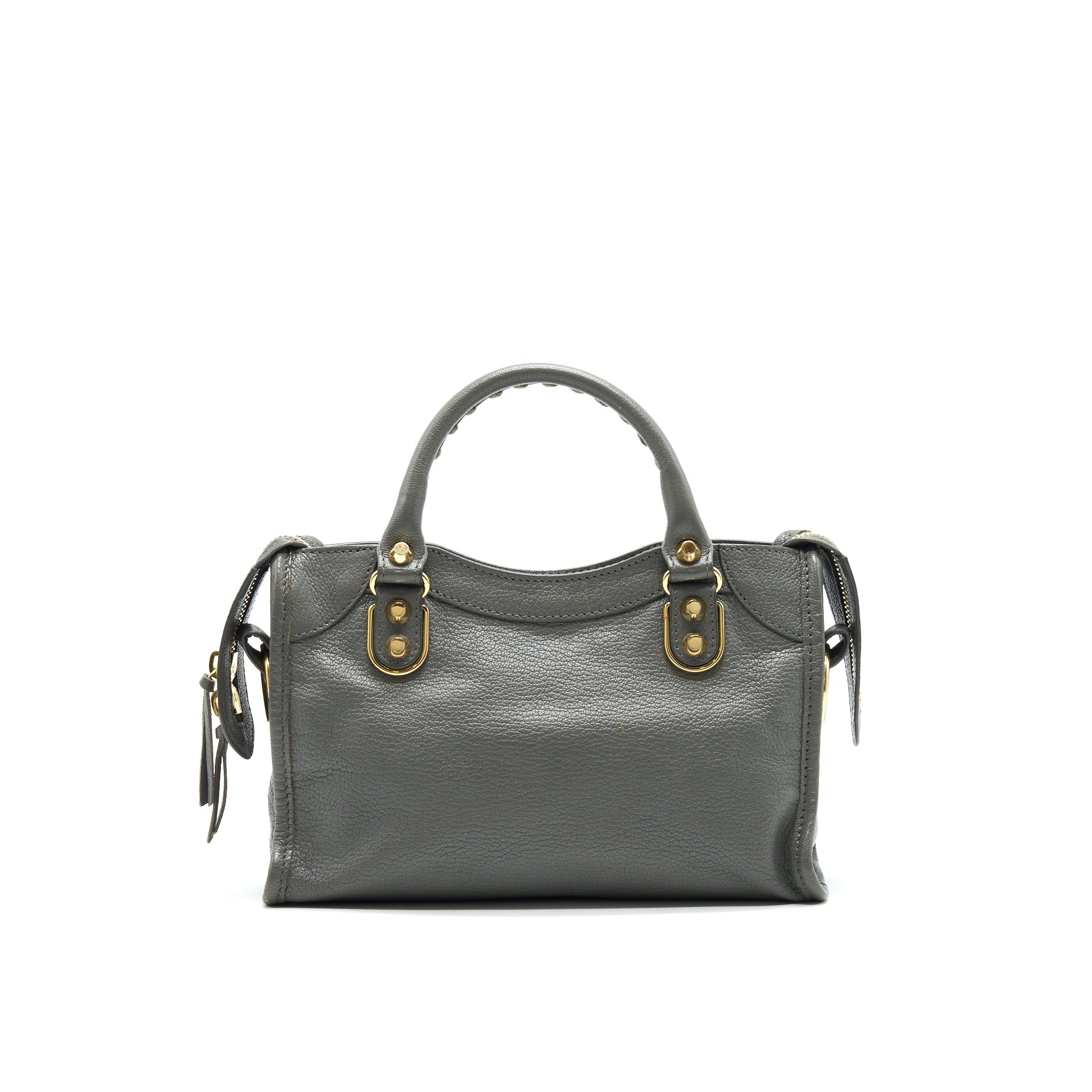 BALENCIAGA MINI CITY BAG GREY WITH GHW