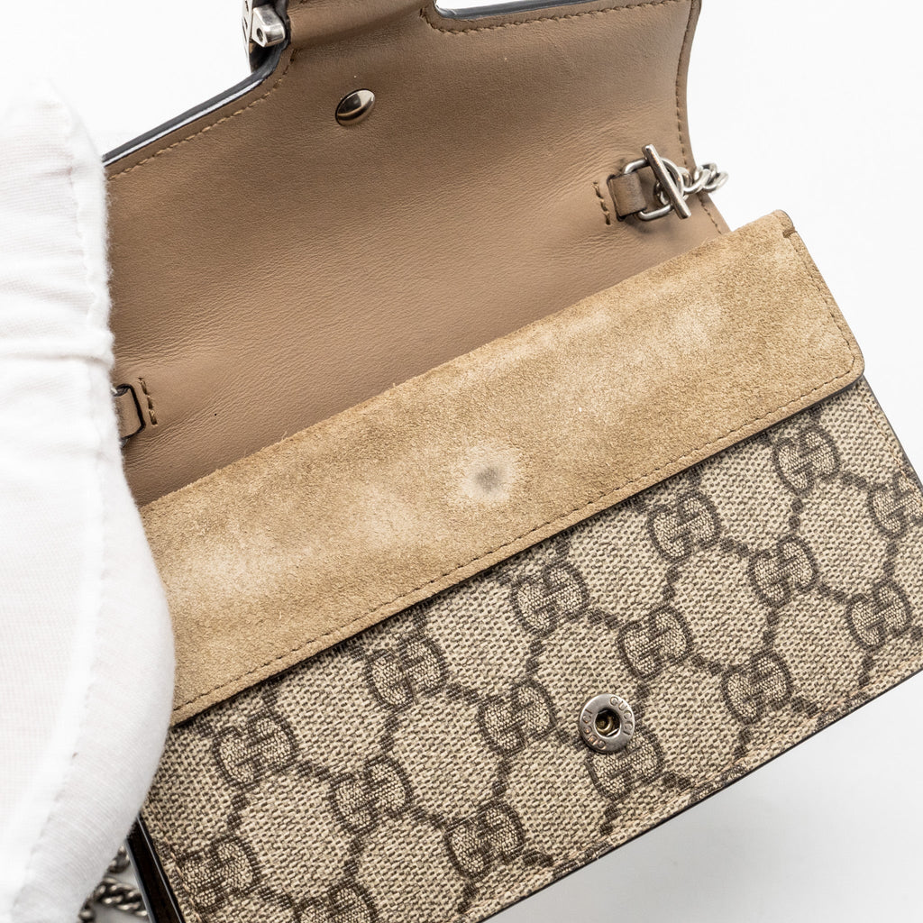 GUCCI SUPER MINI DIONYSUS GG SUPREME BAG BEIGE SHW