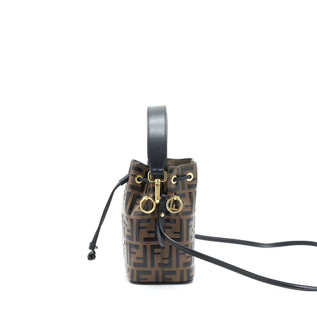 FENDI MON TRESOR MINI BUCKET BAG BLACK/BROWN GHW