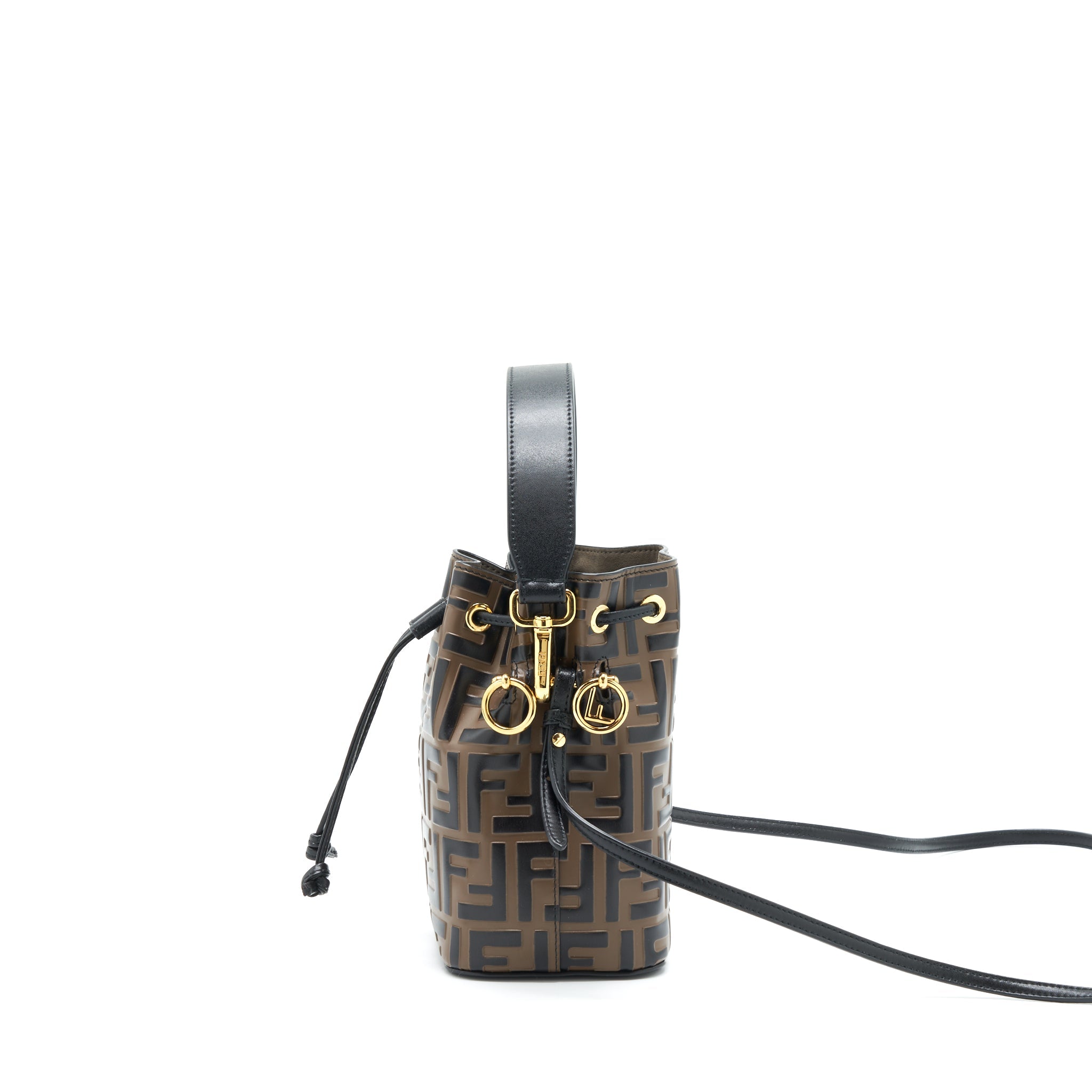 FENDI MON TRESOR MINI BUCKET BAG BLACK/BROWN GHW