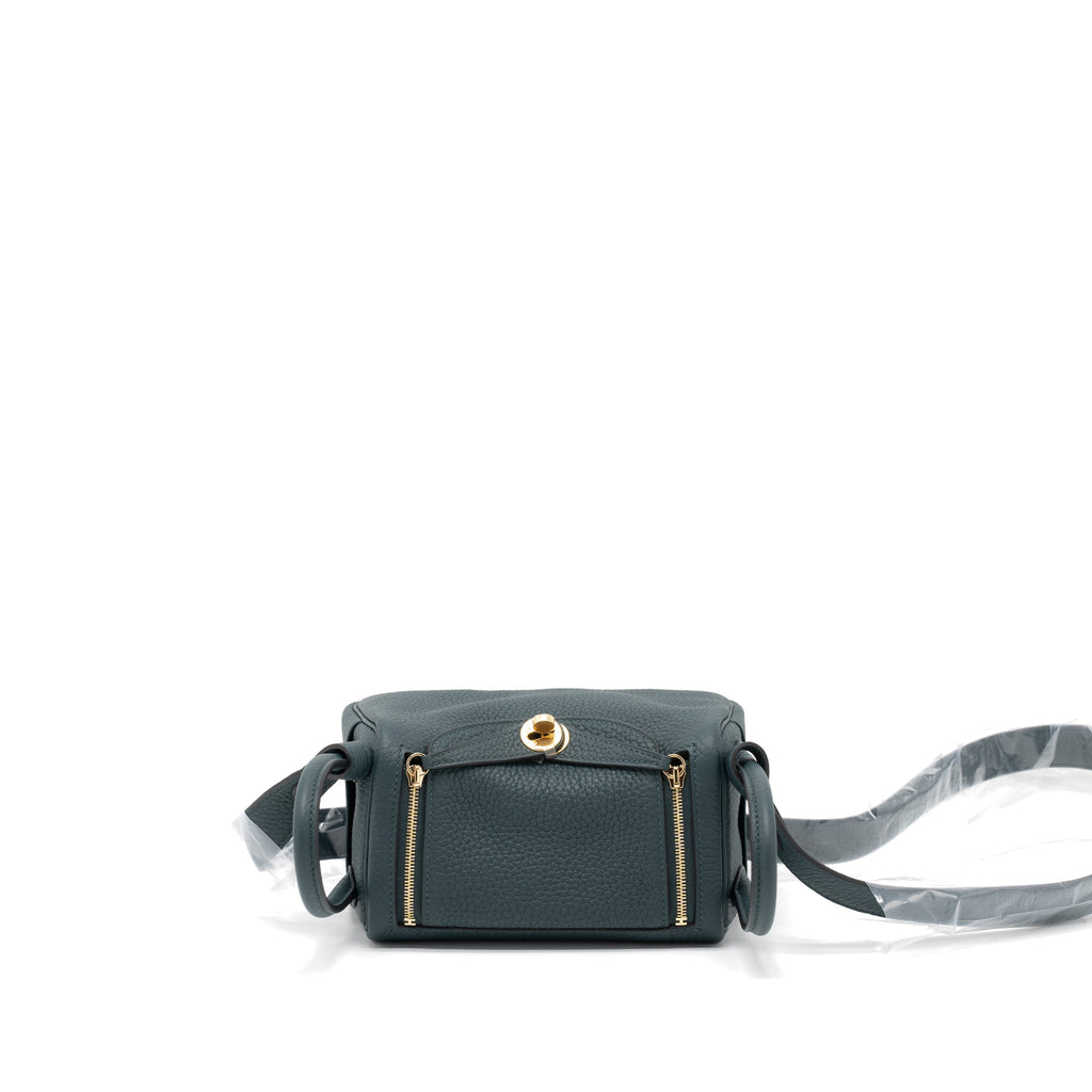 HERMES MINI LINDY CLEMENCE 6O VERT CYPRES GHW