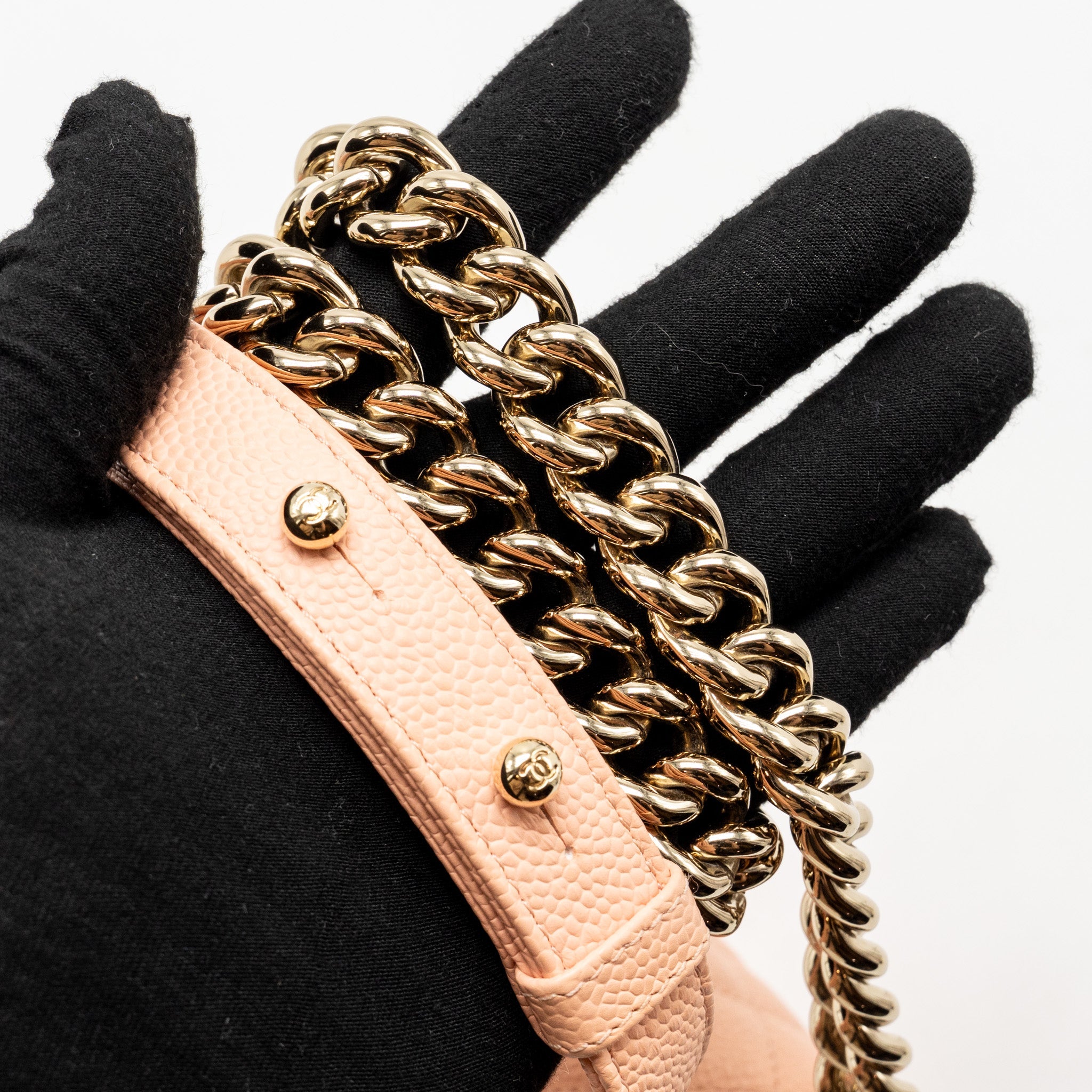 CHANEL SMALL BOY BAG CAVIAR LIGHT PINK LGHW