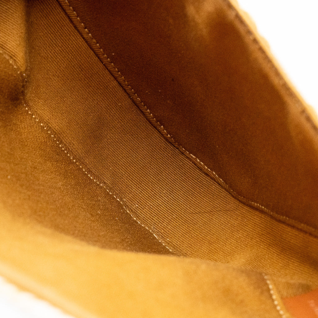 CELINE TRIANGLE SHOULDER BAG TRIOMPHE CANVAS WHITE/TAN