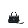 CHANEL 21K SMALL (OLD MINI) 24CM COCOHANDLE BLACK CAVIAR LGHW (MICROCHIP)