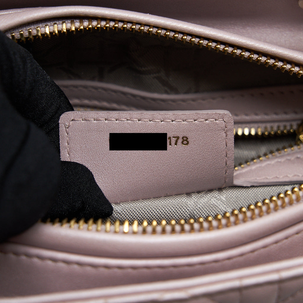 DIOR LADY DIOR LAMBSKIN LIGHT PINK LGHW
