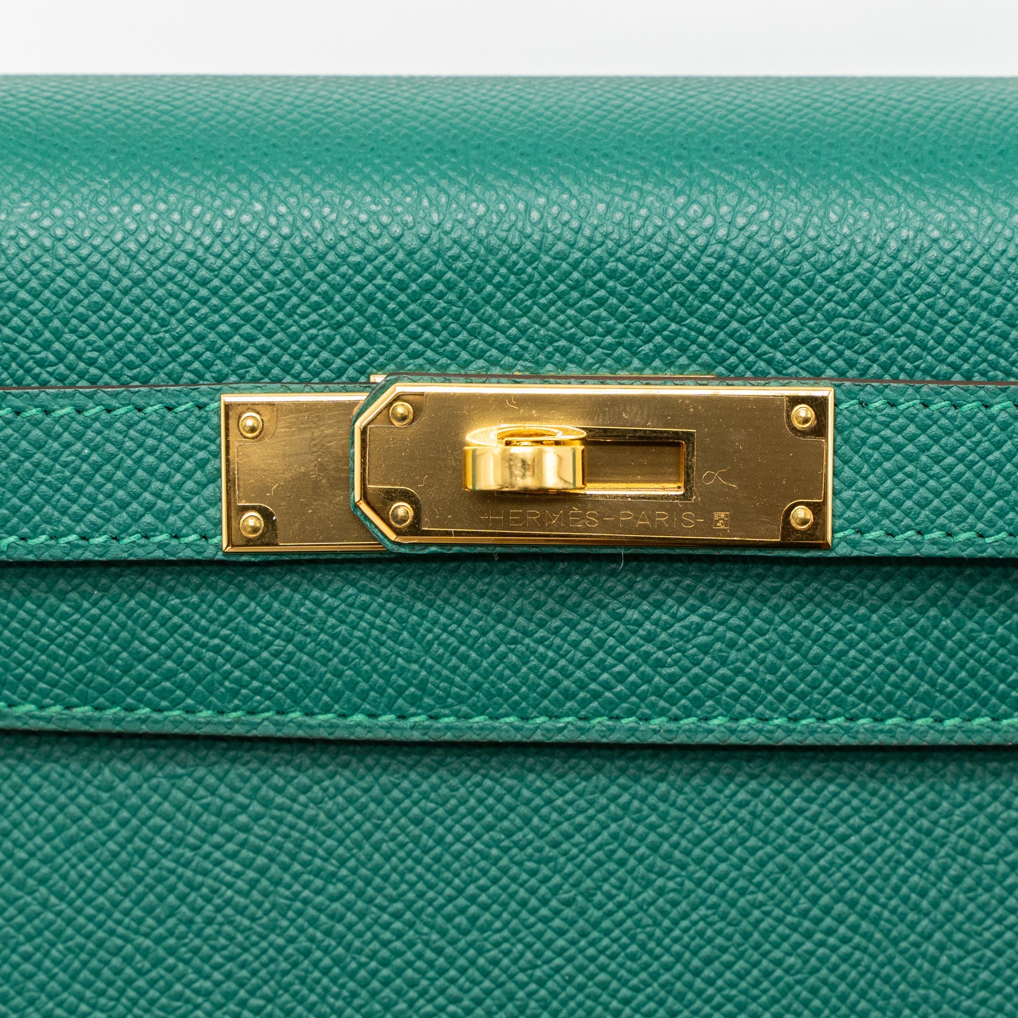 HERMES KELLY 28 SPECIAL ORDER EPSOM MALACHITE/GRIS ASPHALTE GHW