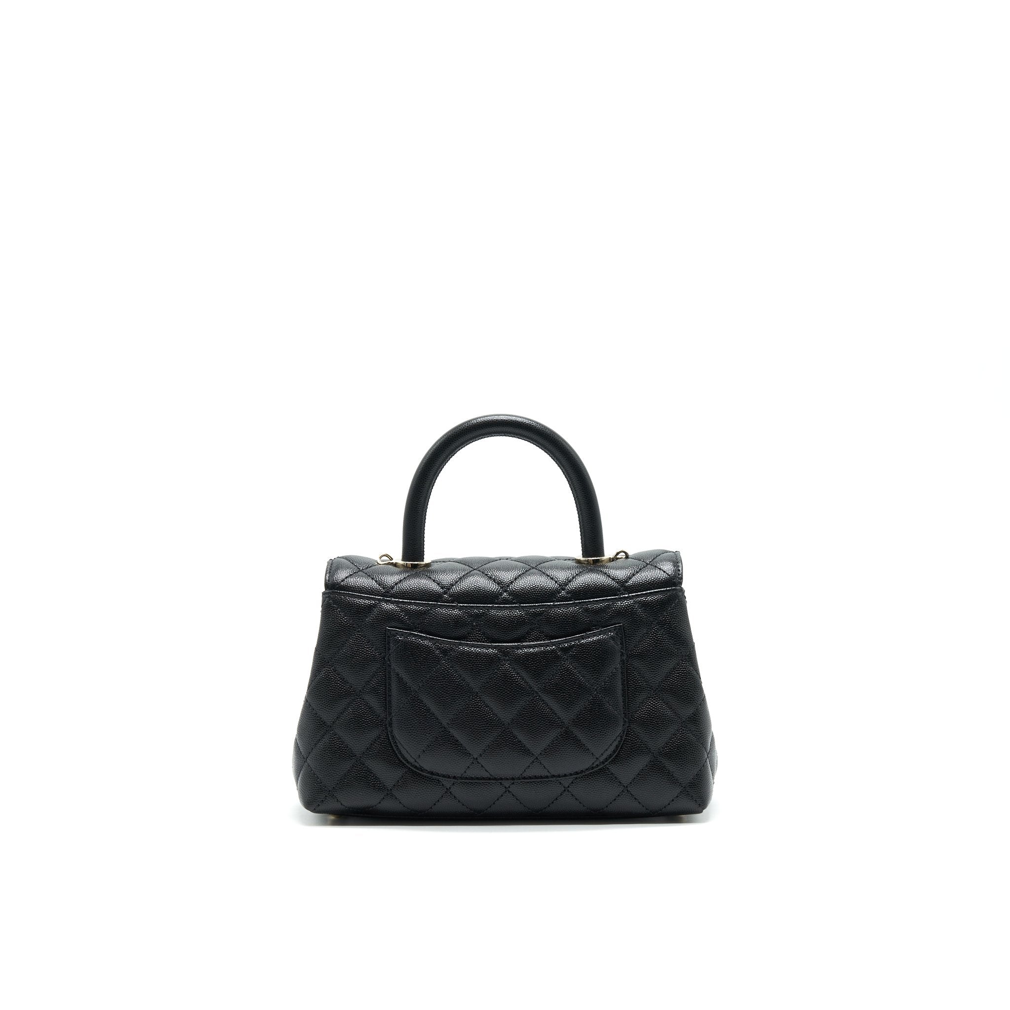 CHANEL SMALL COCO HANDLE 24CM CAVIAR BLACK GHW ( MICROCHIP)