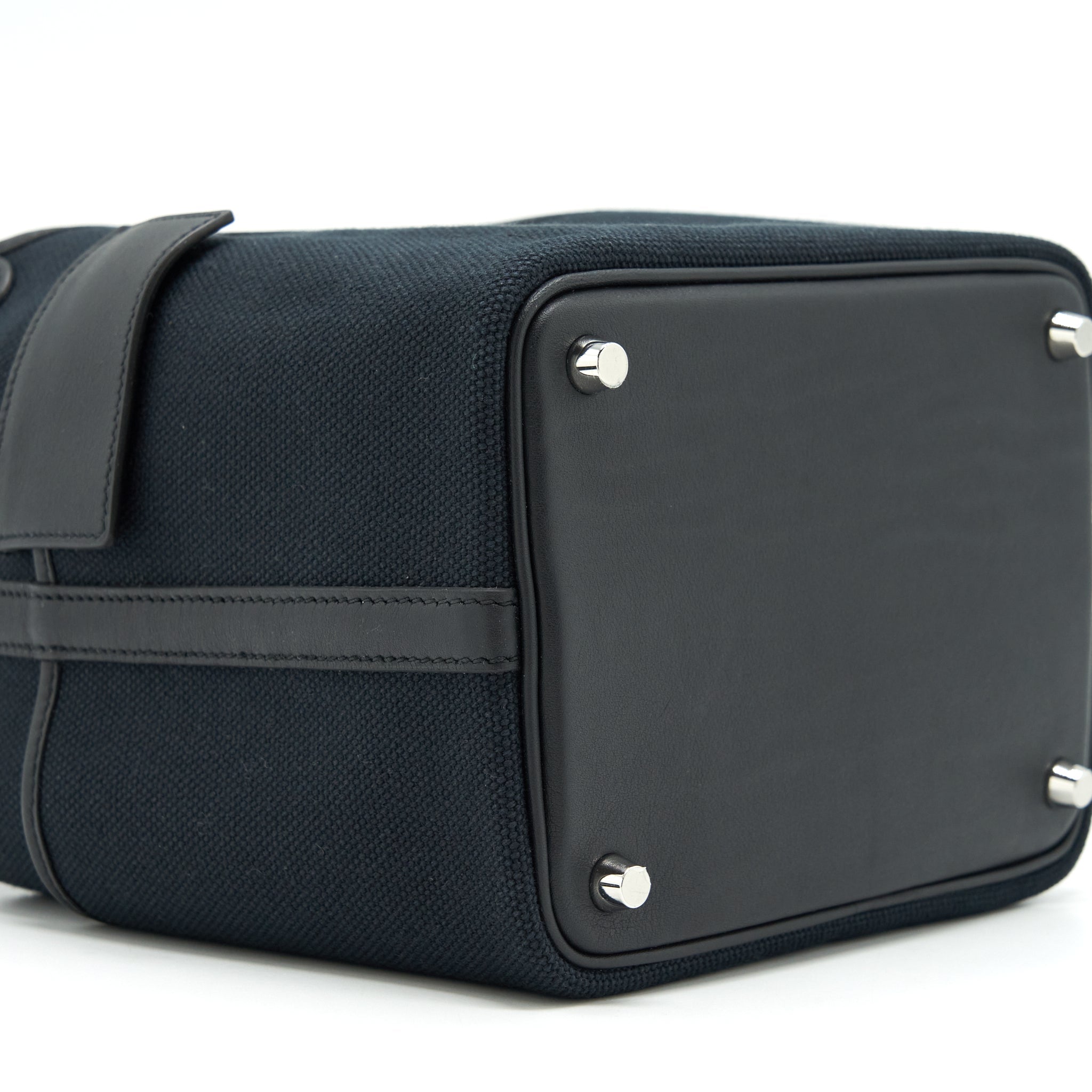 HERMES PICOTIN CARGO 18 SWIFT AND TOILE CANVAS BLACK SHW