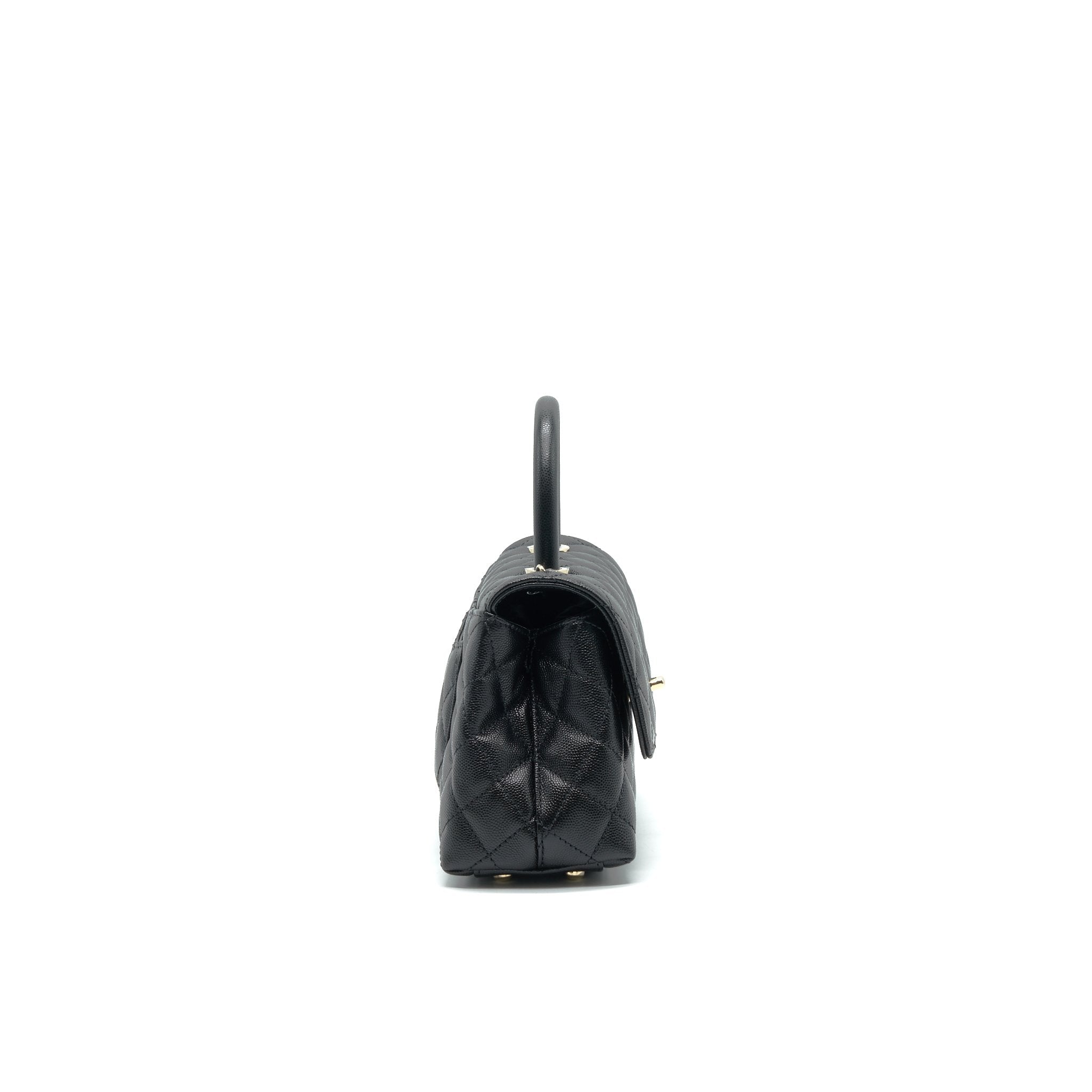 CHANEL SMALL COCO HANDLE 24CM CAVIAR BLACK GHW ( MICROCHIP)
