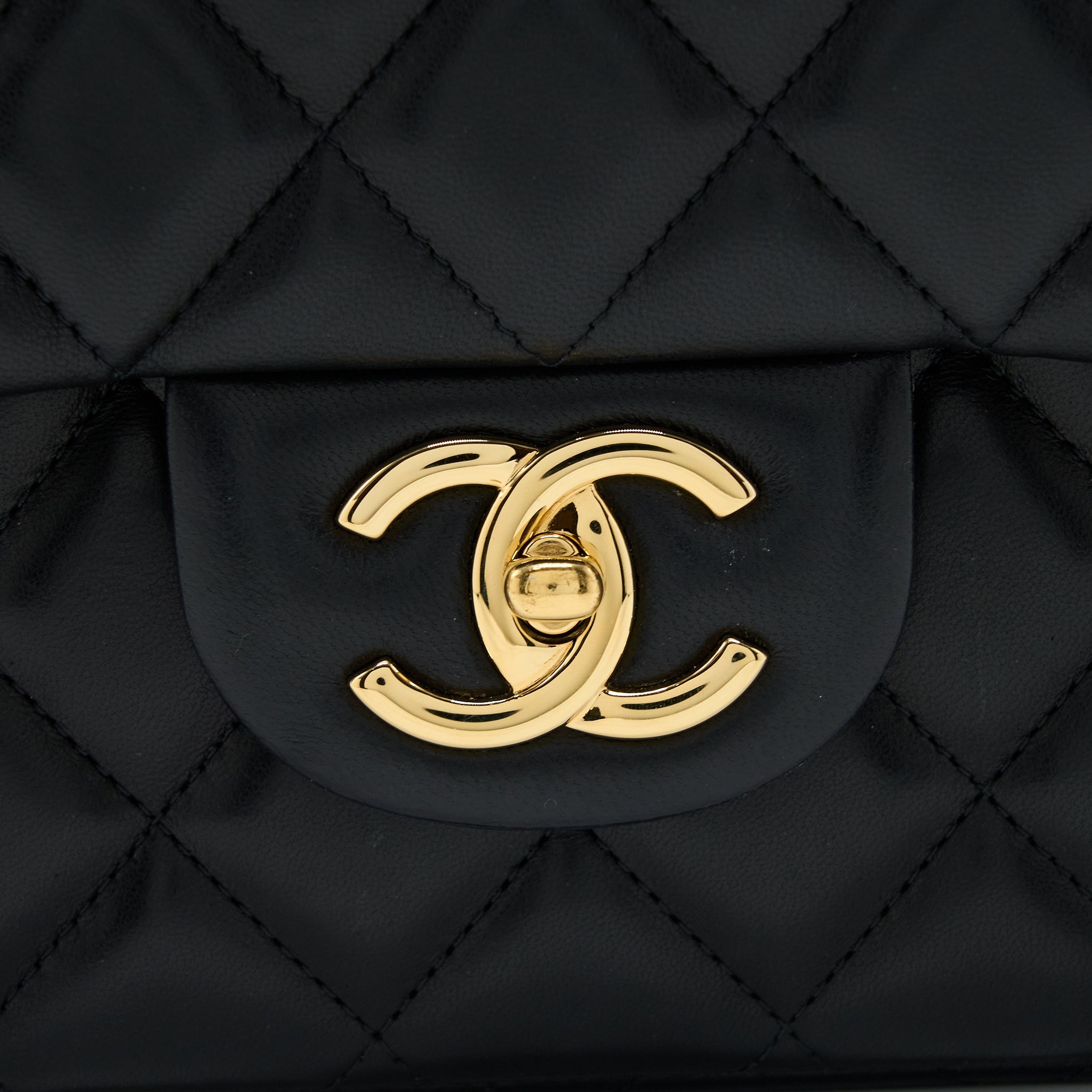 CHANEL MAXI CLASSIC DOUBLE FLAP BAG LAMBSKIN BLACK GHW