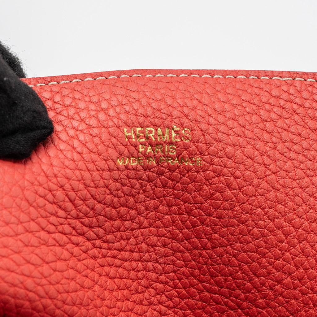 HERMES DOUBLE SENS BAG CLEMENCE DARK RED/ MULTICOLOUR