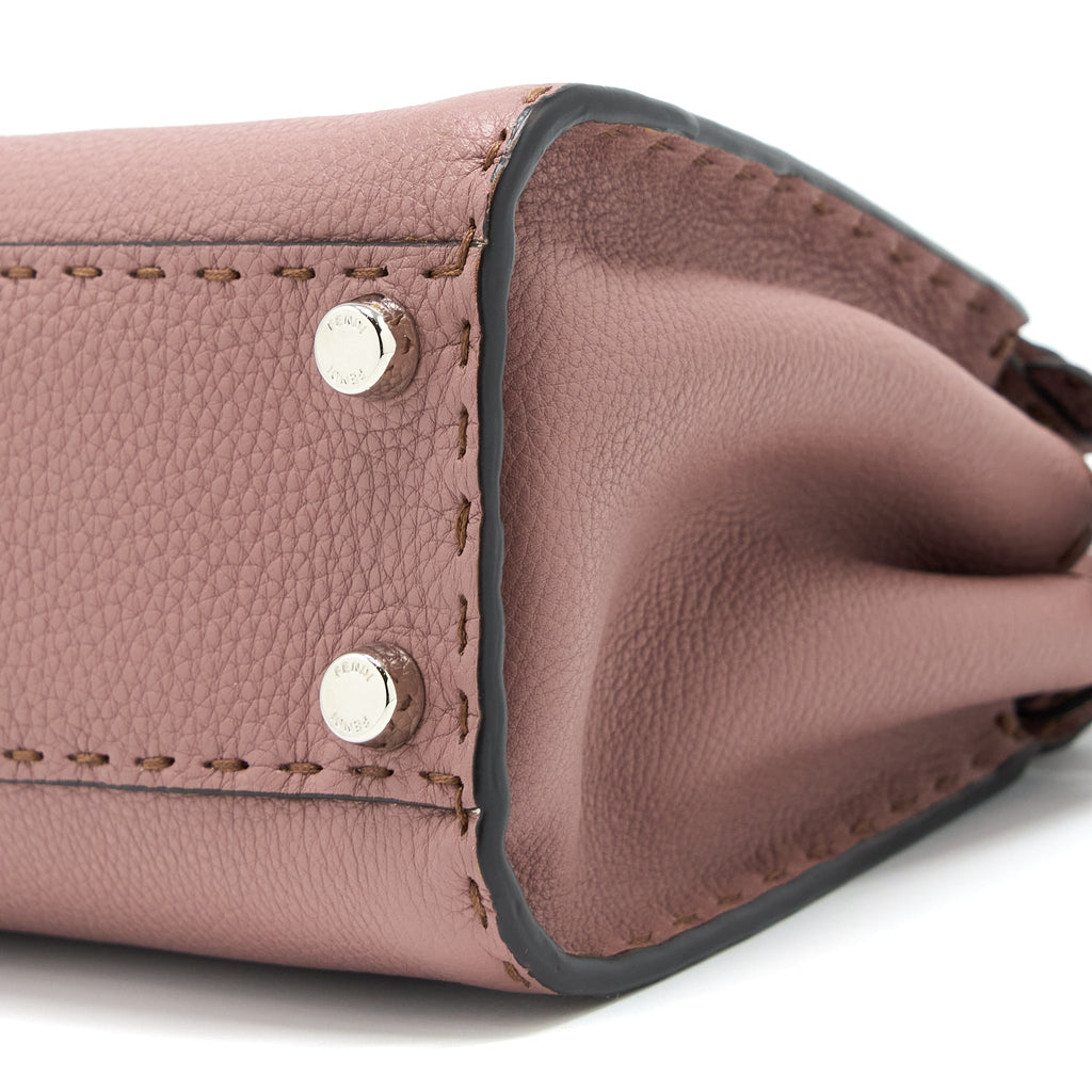 FENDI MINI PEEKABOO GRAINED CALFSKIN PINK SHW