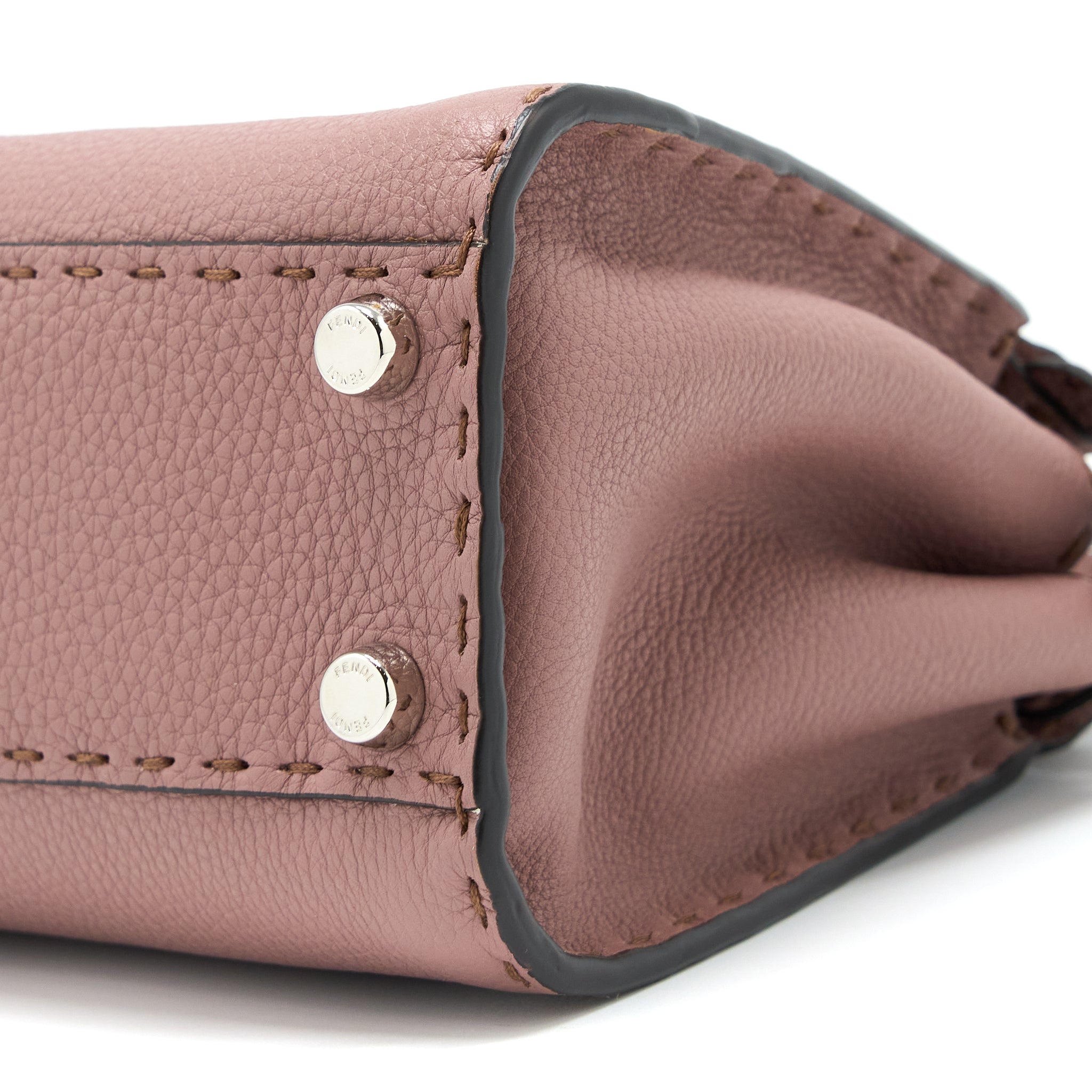 FENDI MINI PEEKABOO GRAINED CALFSKIN PINK SHW
