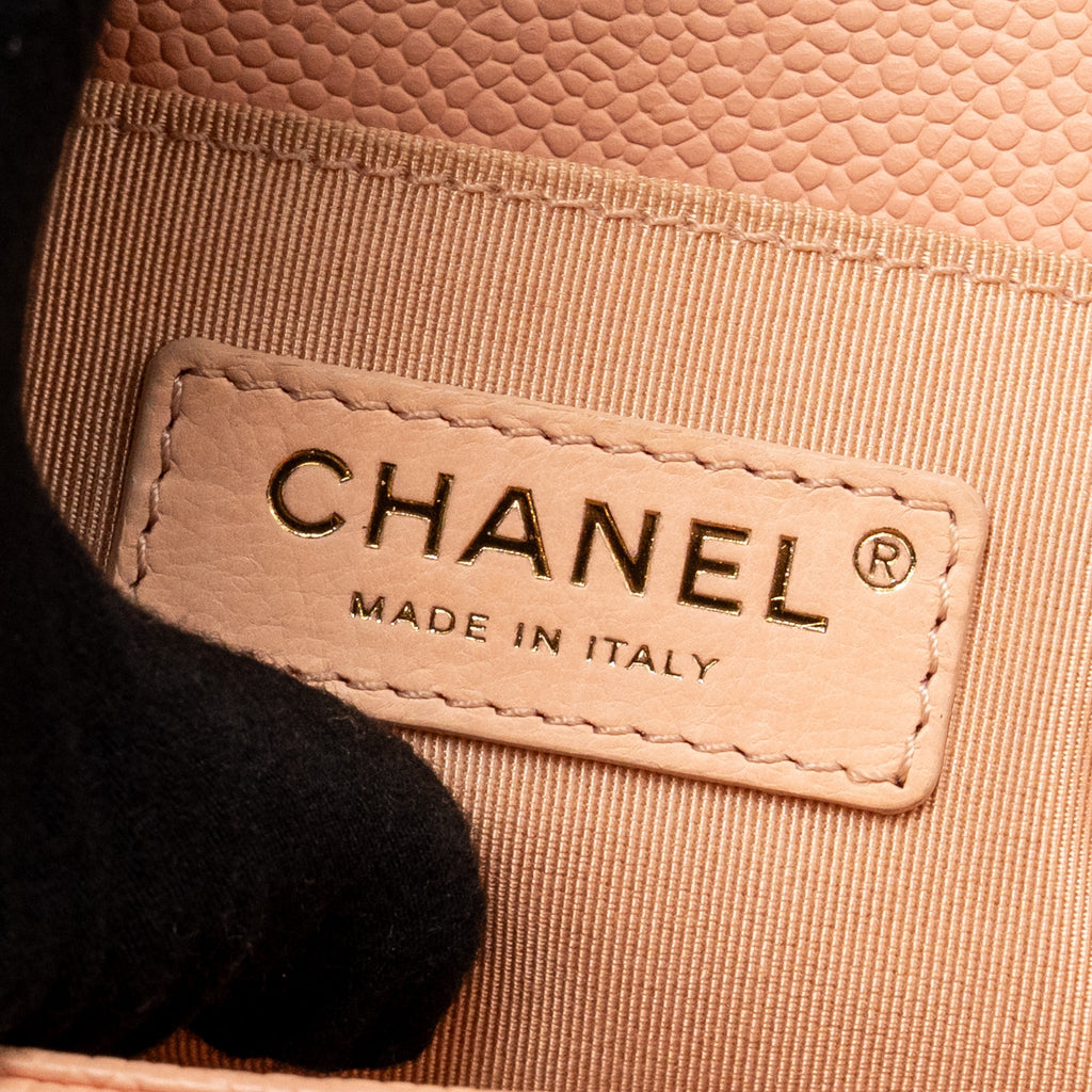 CHANEL SMALL BOY BAG CAVIAR LIGHT PINK LGHW