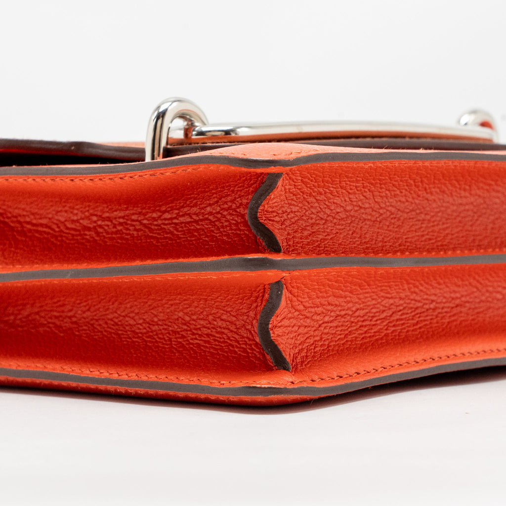 HERMES MINI ROULIS EVERCOLOR BICOLOR CAPUCINE/TERRE BATTUE SHW