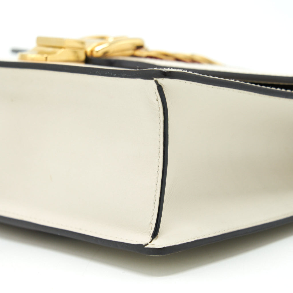 GUCCI SMALL SYLVIE BAG WHITE GHW