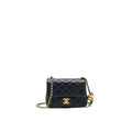 CHANEL 21B PEARL CRUSH SQUARE MINI FLAP BAG BLACK GHW (NEW VERSION WITH MICROCHIP)