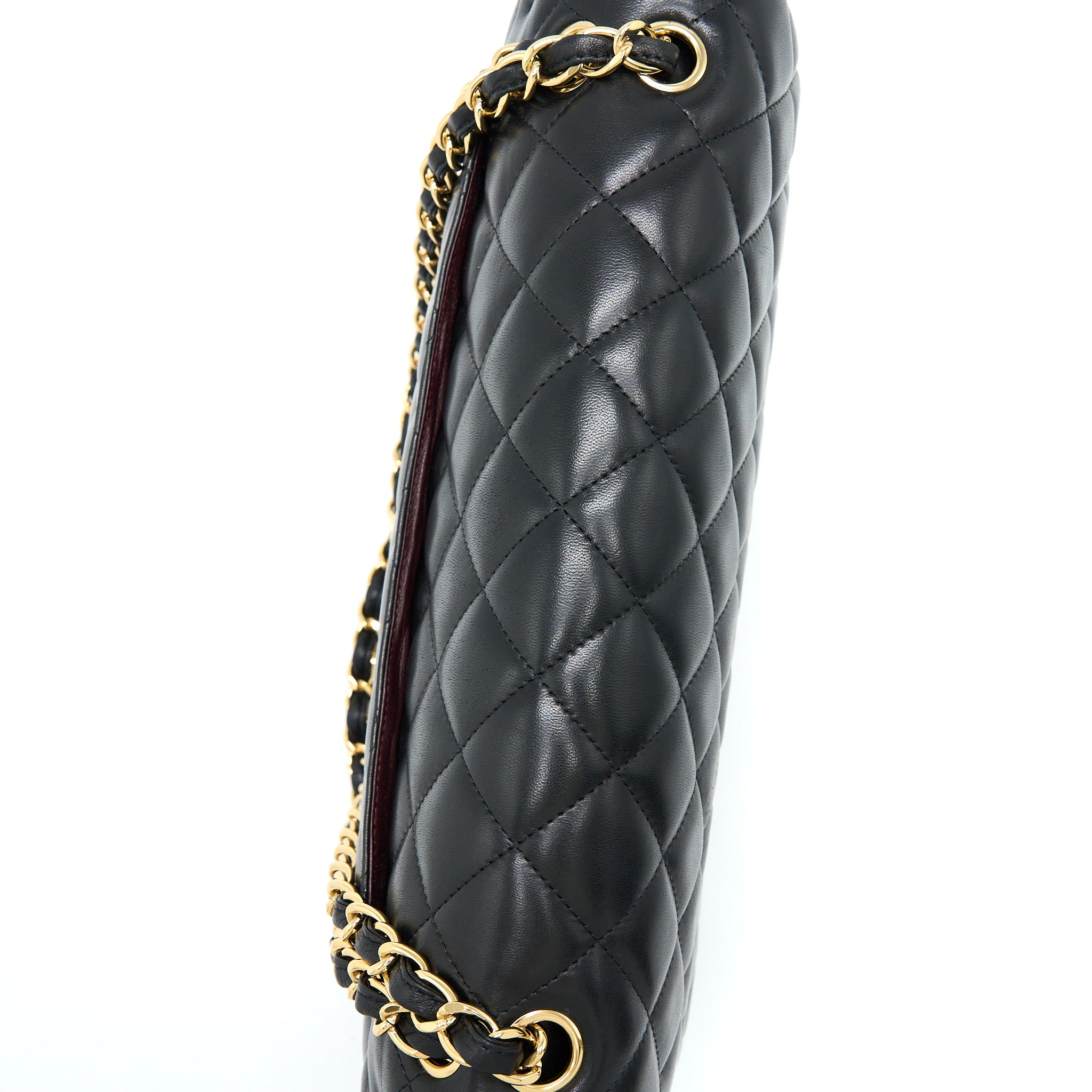 CHANEL MAXI CLASSIC DOUBLE FLAP BAG LAMBSKIN BLACK GHW