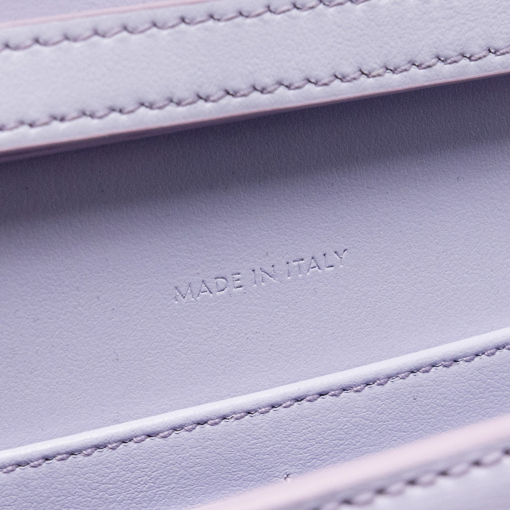 CELINE TRIOMPHE WALLET ON CHAIN MARGO SHINY CALFSKIN LIGHT LAVENDER GHW