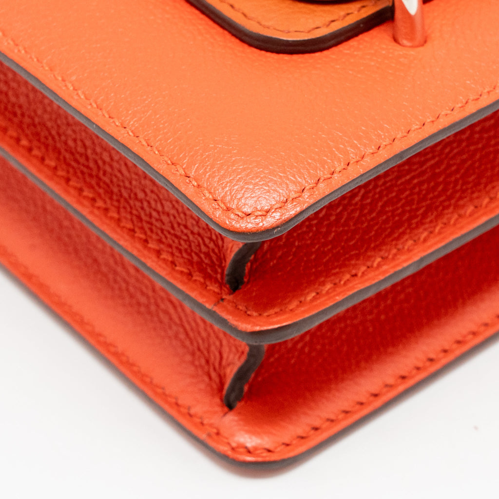 HERMES MINI ROULIS EVERCOLOR BICOLOR CAPUCINE/TERRE BATTUE SHW
