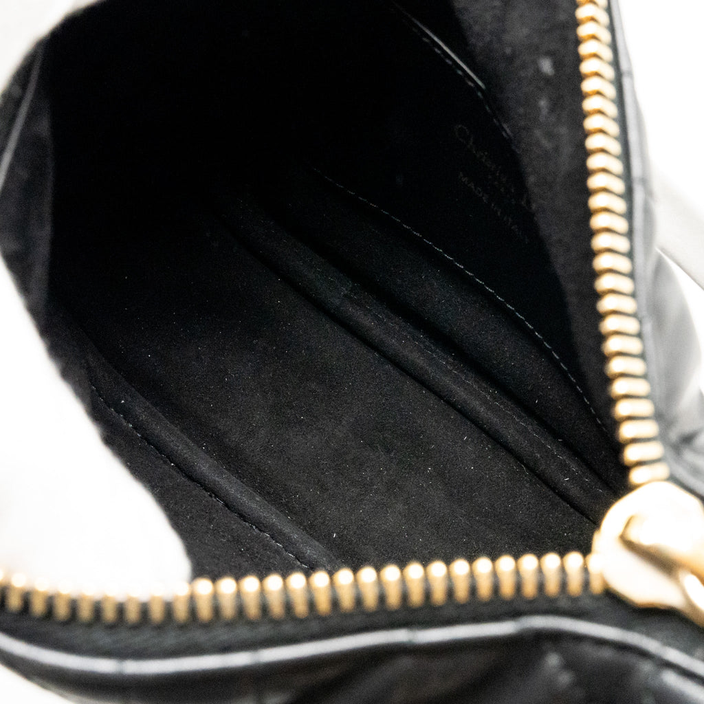 DIOR SMALL VIBE HOBO BAG CANNAGE LAMBSKIN BLACK/WHITE LGHW