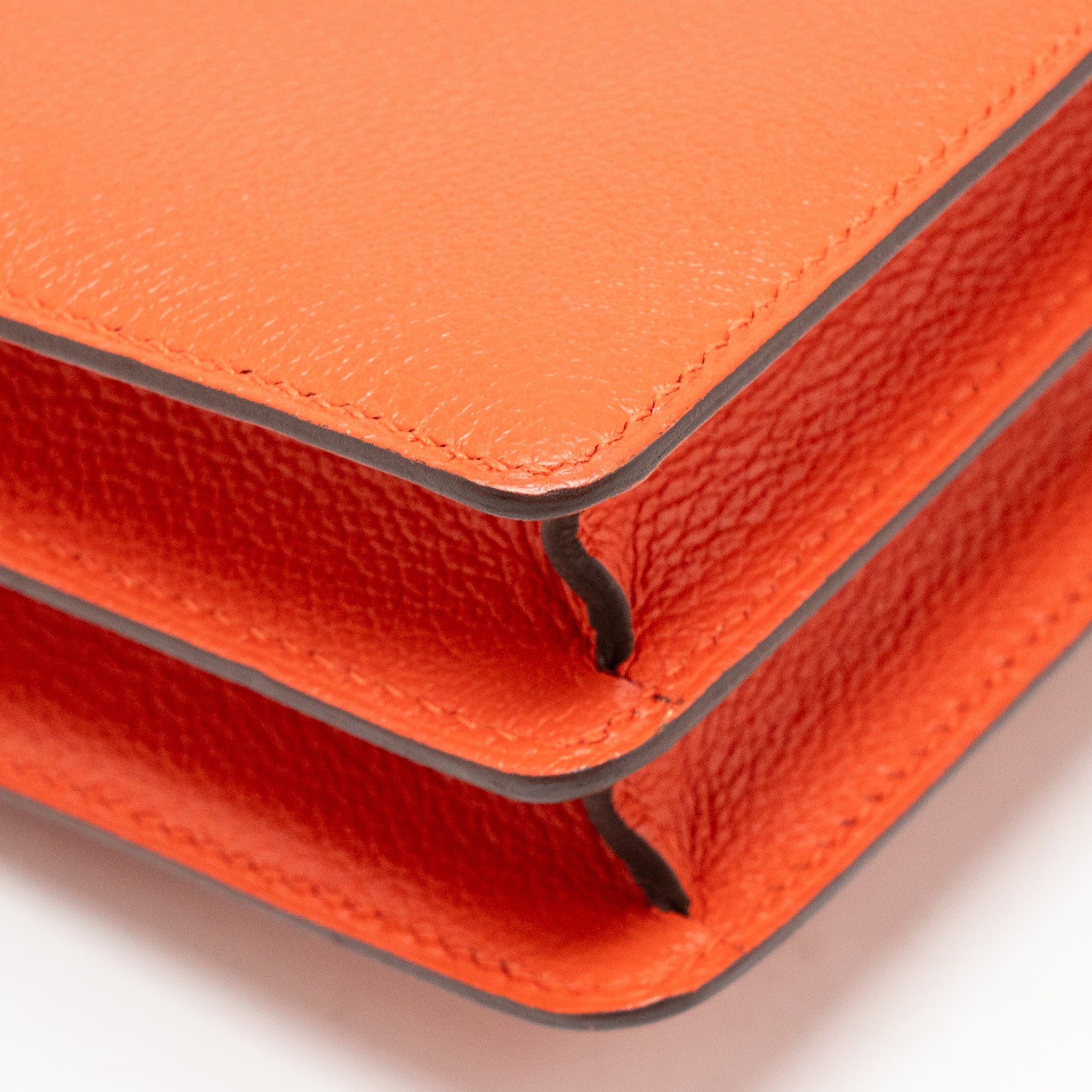 HERMES MINI ROULIS EVERCOLOR BICOLOR CAPUCINE/TERRE BATTUE SHW