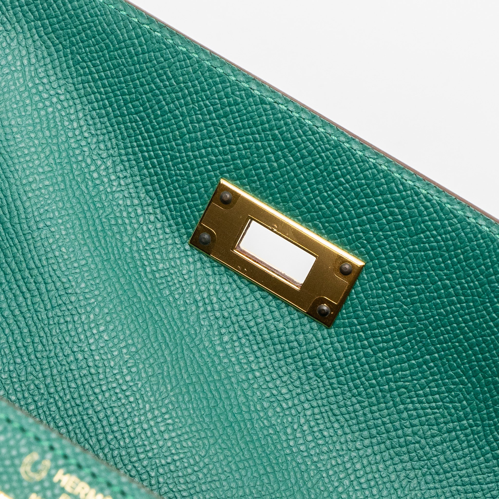 HERMES KELLY 28 SPECIAL ORDER EPSOM MALACHITE/GRIS ASPHALTE GHW