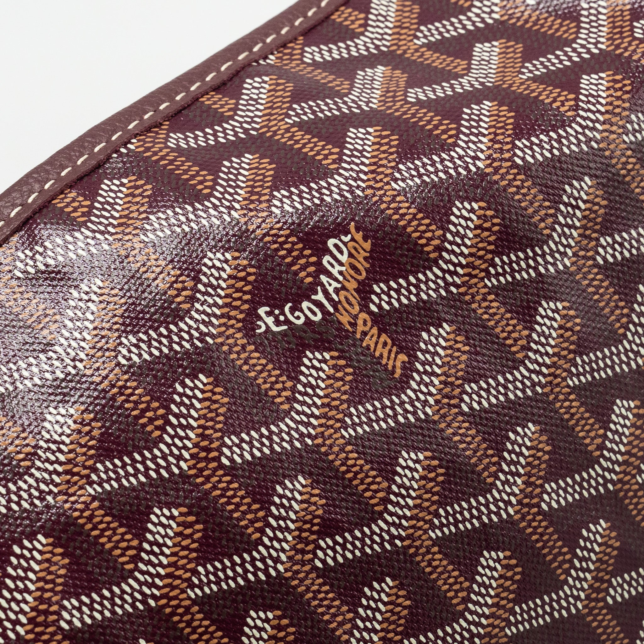 GOYARD SAINT LOUIS GM TOTE BAG GOYARDINE CANVAS/CALFSKIN BURGUNDY SHW