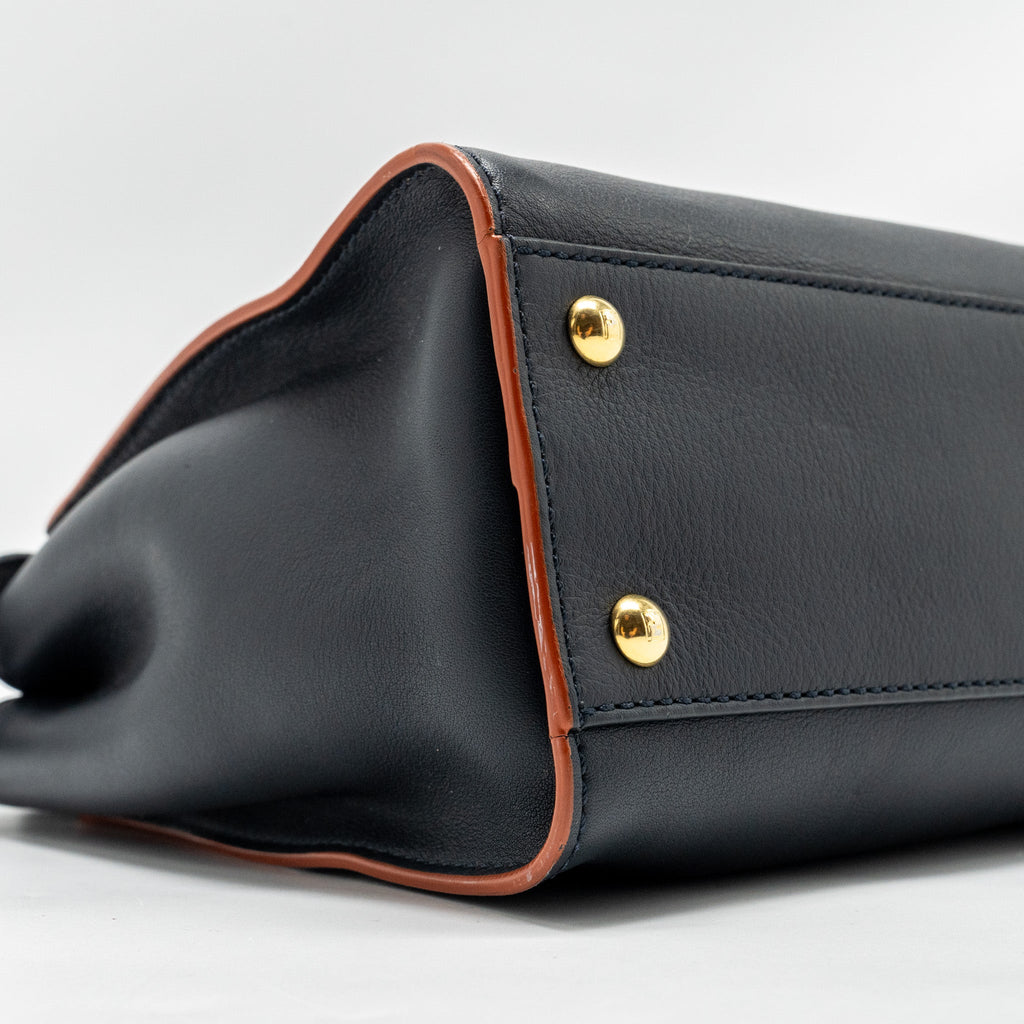 FENDI MEDIUM PEEKABOO CALFSKIN DARK BLUE/RED GHW